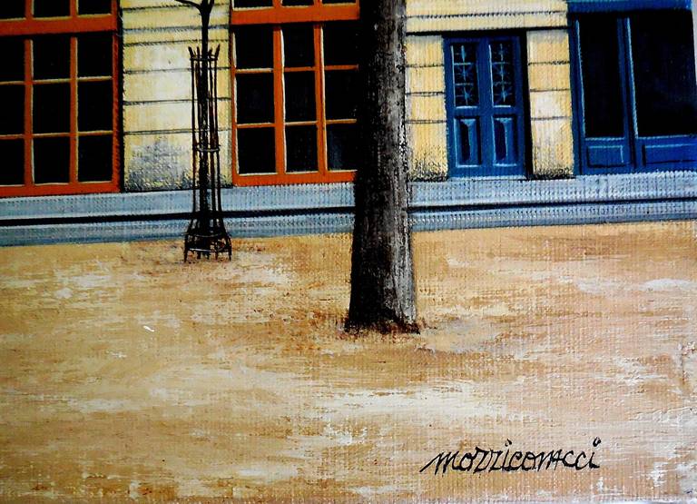 Place Dauphine, Parigi - Painting Realismo di Angelo Mozziconacci