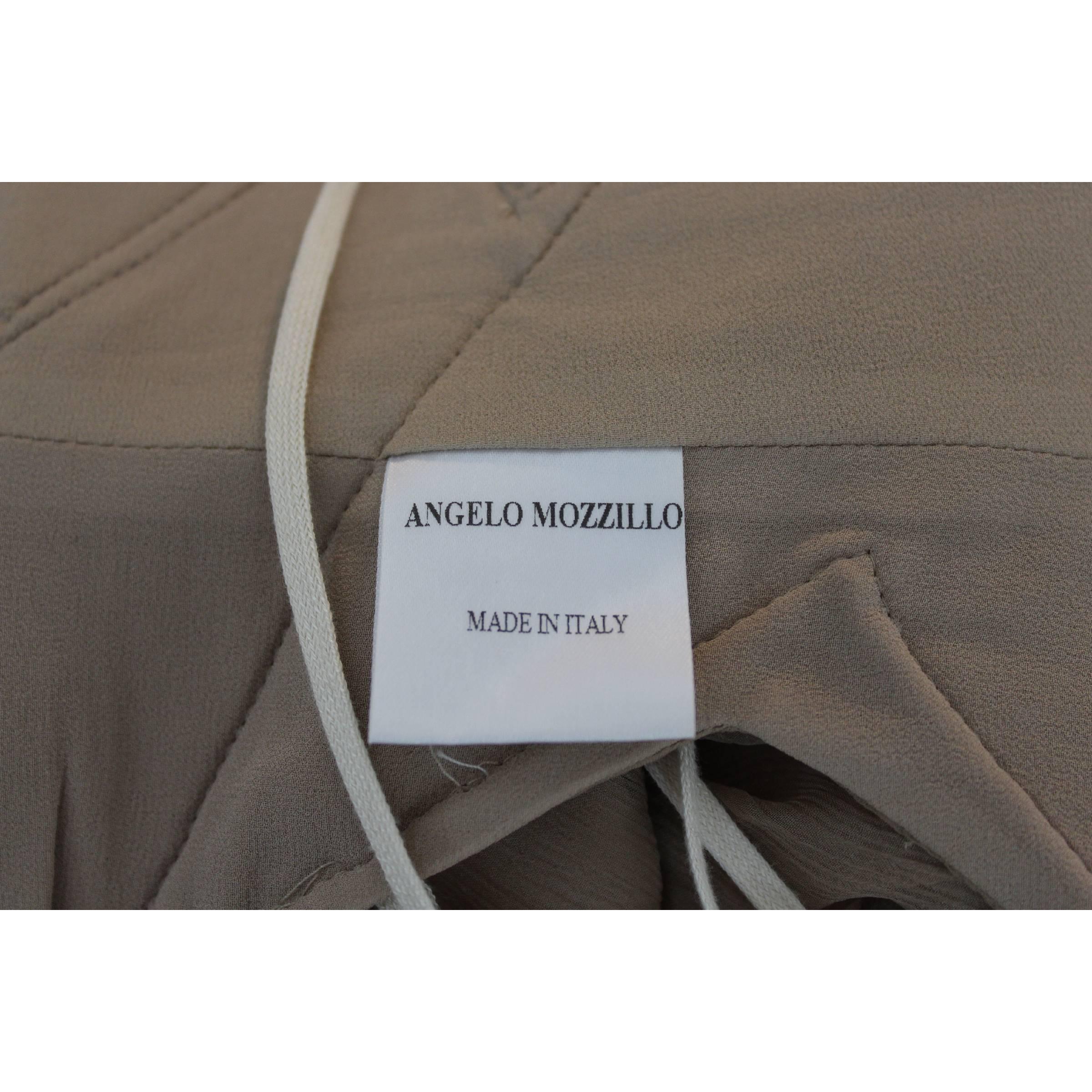 Angelo Mozzillo Beige Silk Long Maxi Evening Italian Dress, 1990s For Sale 7