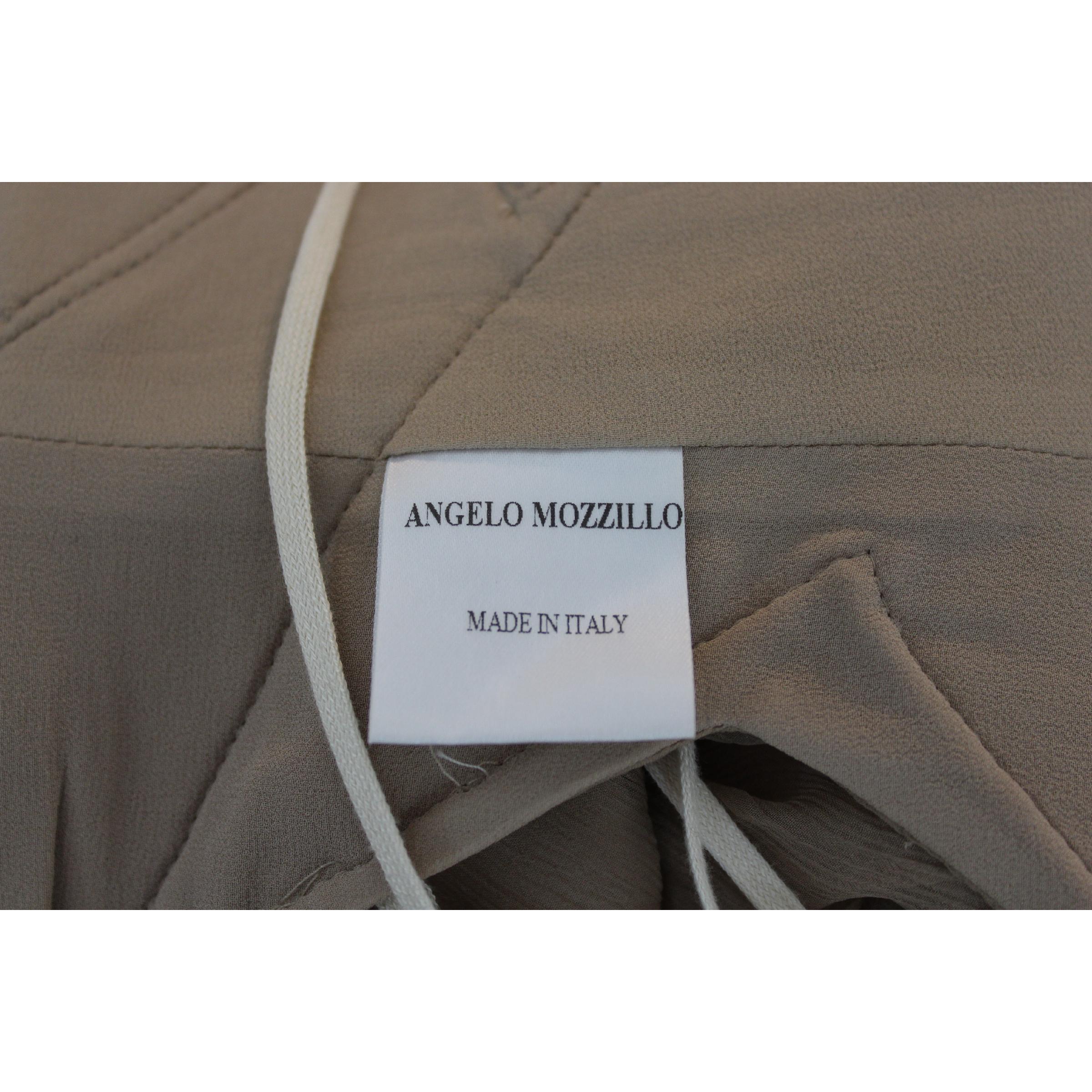 Angelo Mozzillo Dress Silk Long Maxi Evening Vintage Beige, 1990s 5