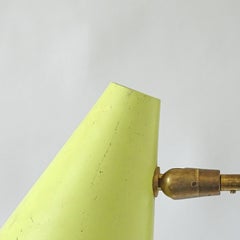 Angelo Ostuni Adjustable Yellow Wall Lamp for Oluce, Italy 1950s