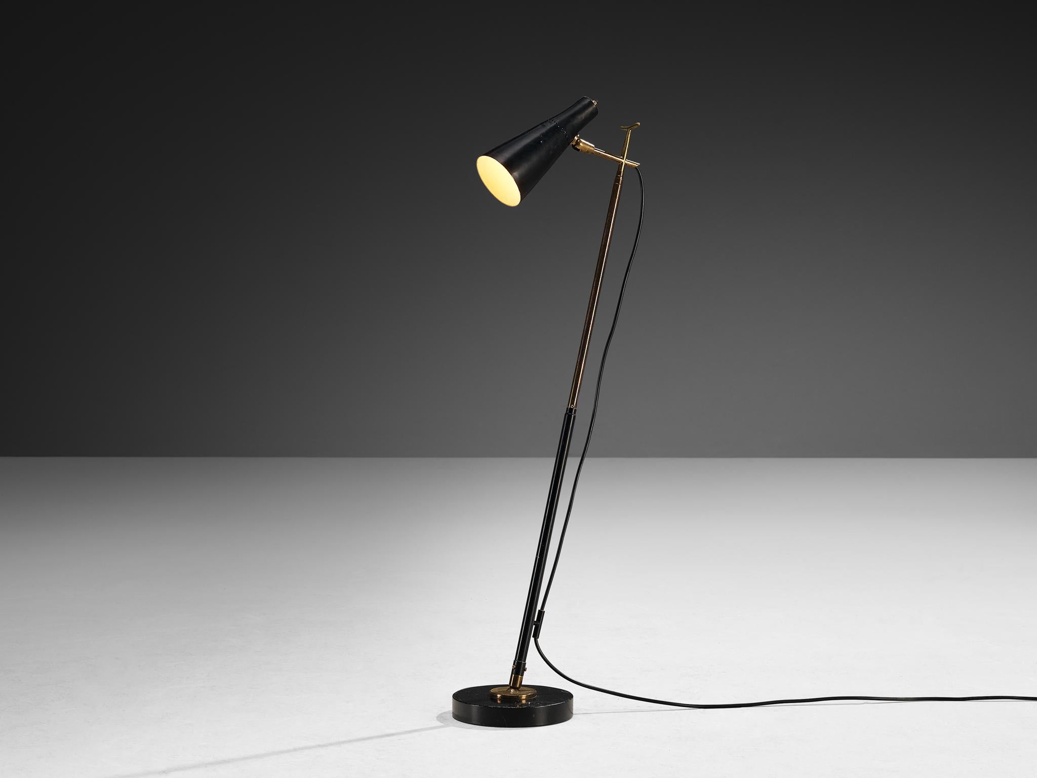 Angelo Ostuni et Renato Forti pour O-Luce '201' Lampadaire ou lampe de table en noir en vente 1