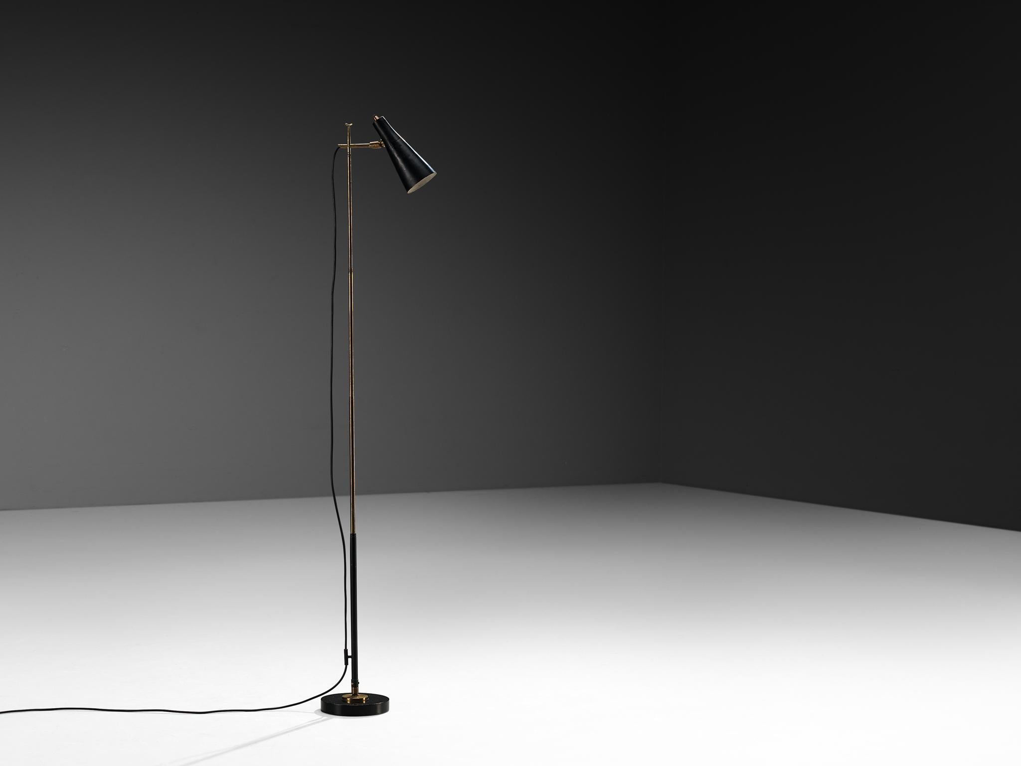 Angelo Ostuni et Renato Forti pour O-Luce '201' Lampadaire ou lampe de table en noir en vente 2