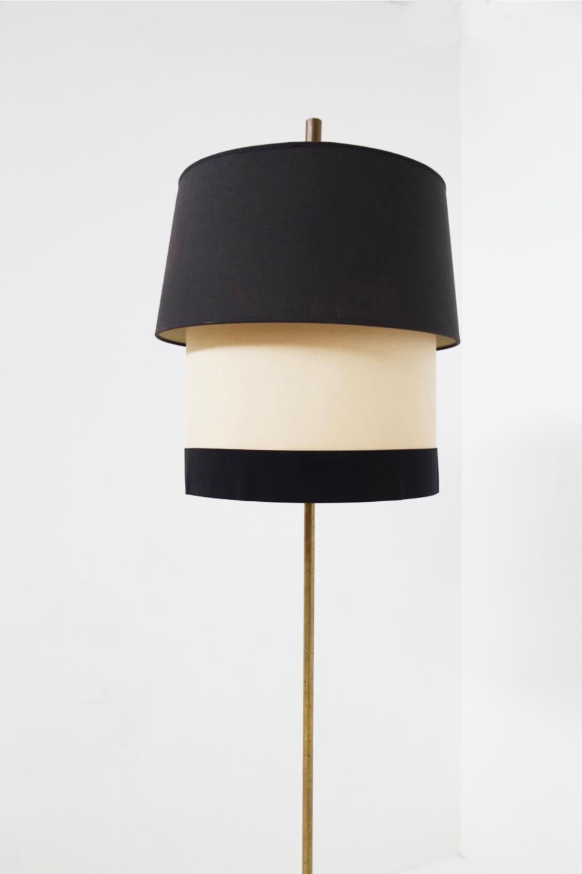 Mid-20th Century Angelo Ostuni Floor Lamp in Marble and Brass 'Attr.' For Sale