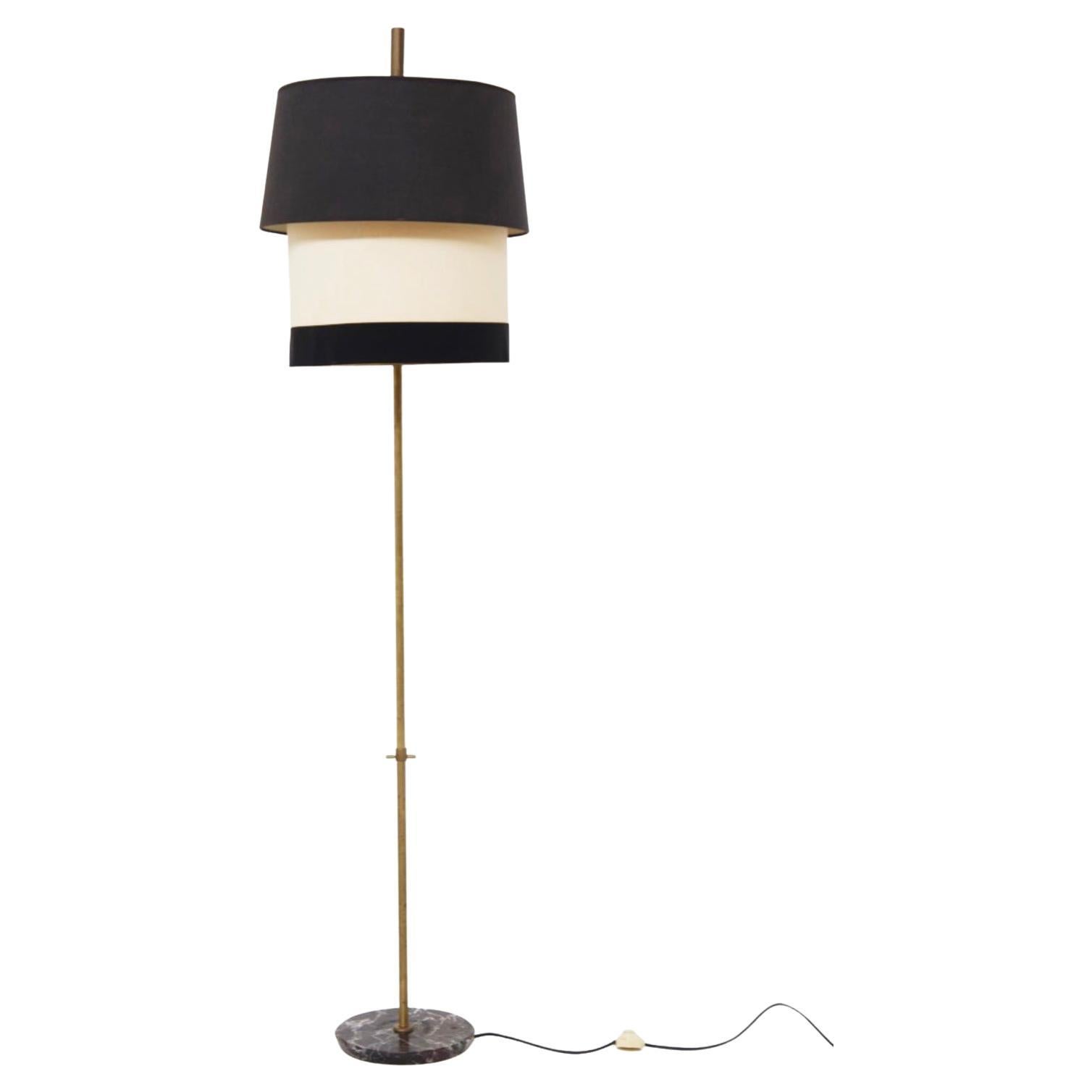Angelo Ostuni Floor Lamp in Marble and Brass 'Attr.'