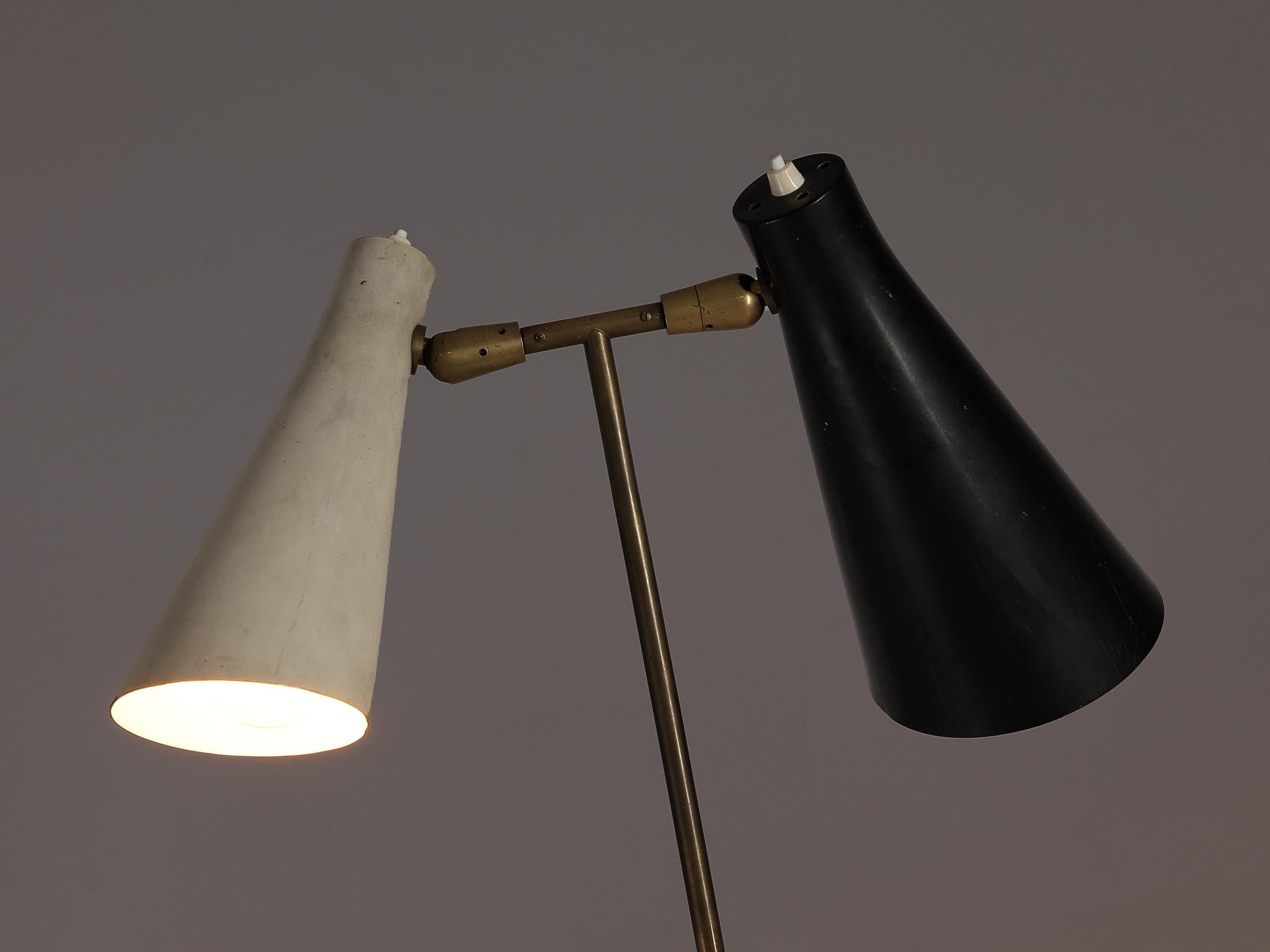 Angelo Ostuni for O-Luce Floor Lamp in Brass and Marble In Good Condition In Waalwijk, NL