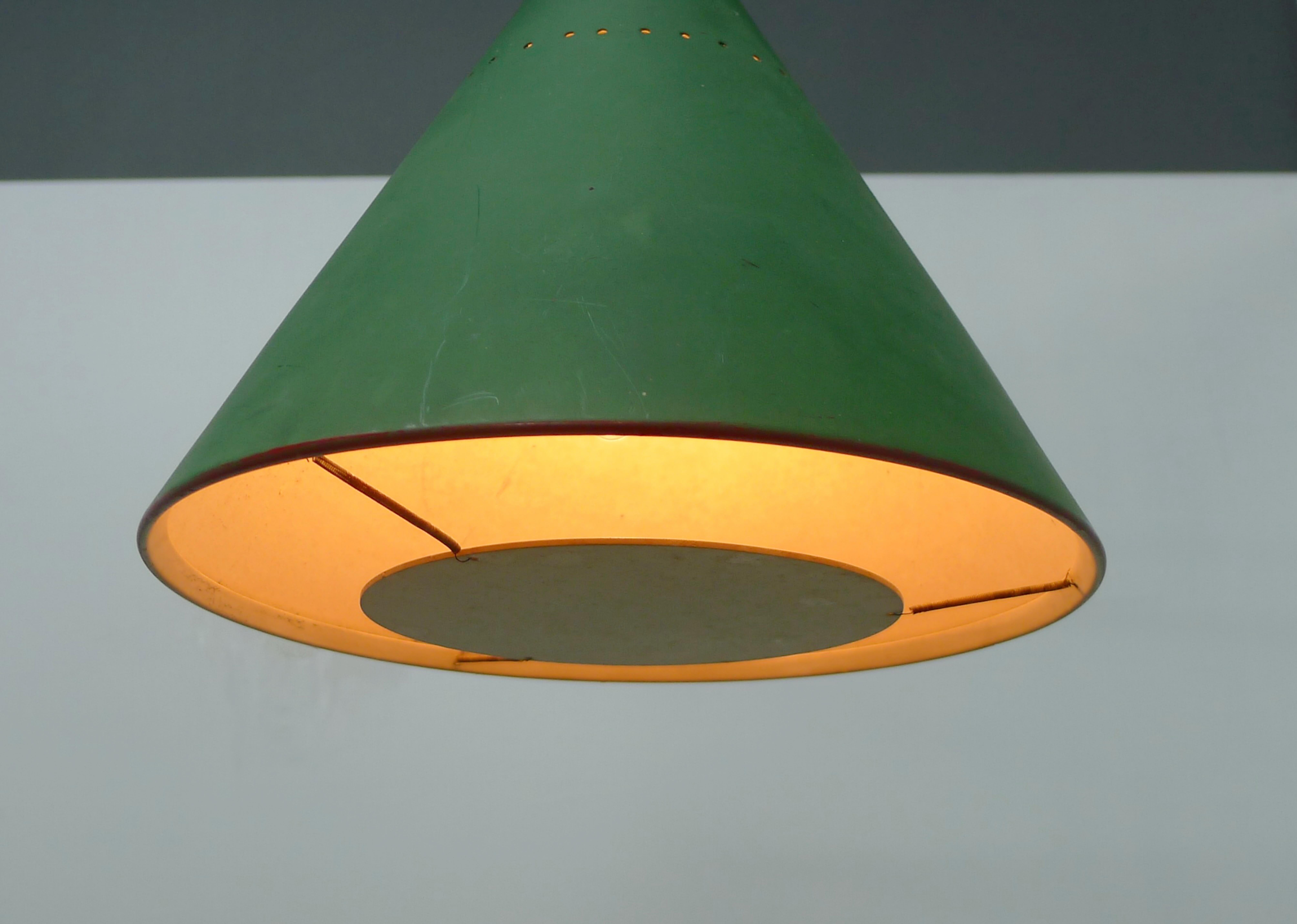 Mid-20th Century Angelo Ostuni for Oluce, Model 124 Adjustable Pendant Wall Light For Sale