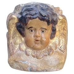 angelo scolpito in legno - putto - antique ange - art déco - bois 