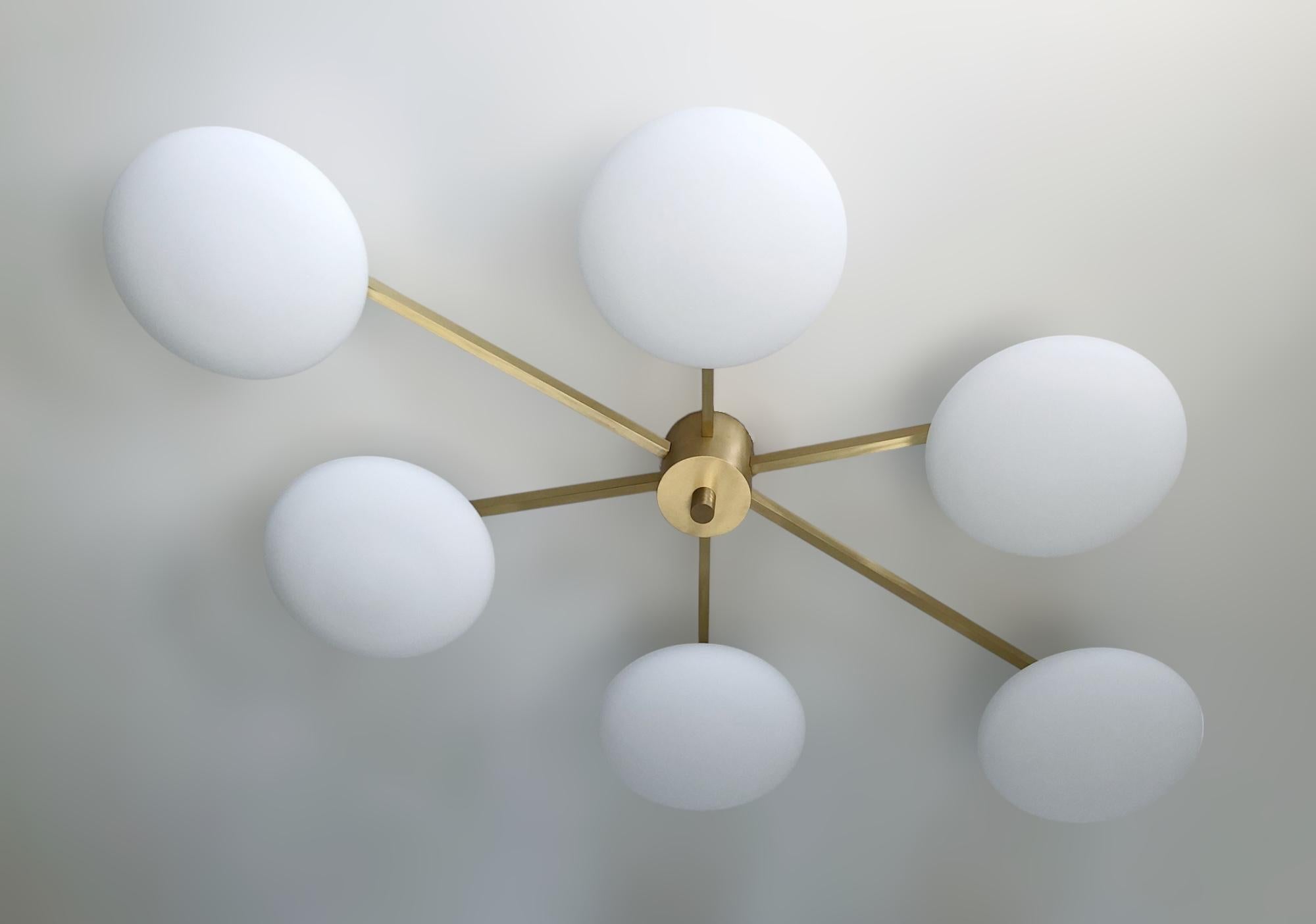 Mid-Century Modern Angelo Shade Flush Mount for Julie For Sale