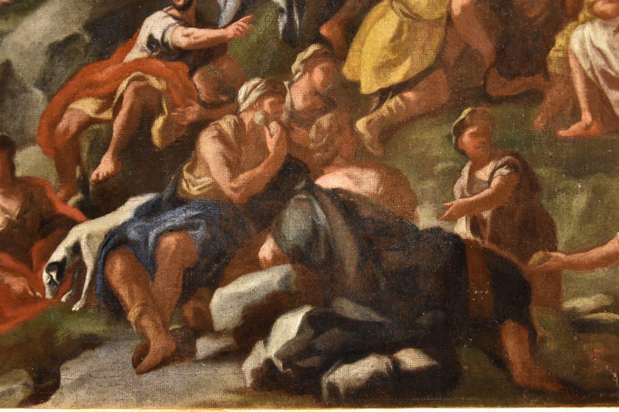 Multiplikation Brote Solimena Malerei 17/8. Jahrhundert Öl auf Leinwand Alte Meister Kunst im Angebot 9