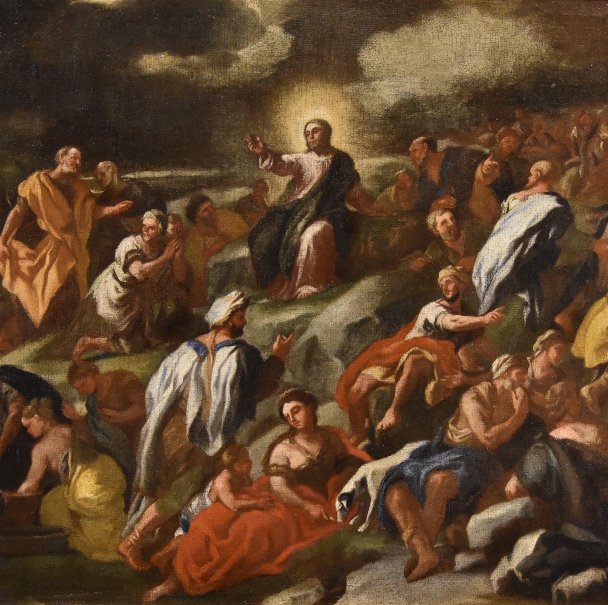 Multiplikation Brote Solimena Malerei 17/8. Jahrhundert Öl auf Leinwand Alte Meister Kunst im Angebot 1