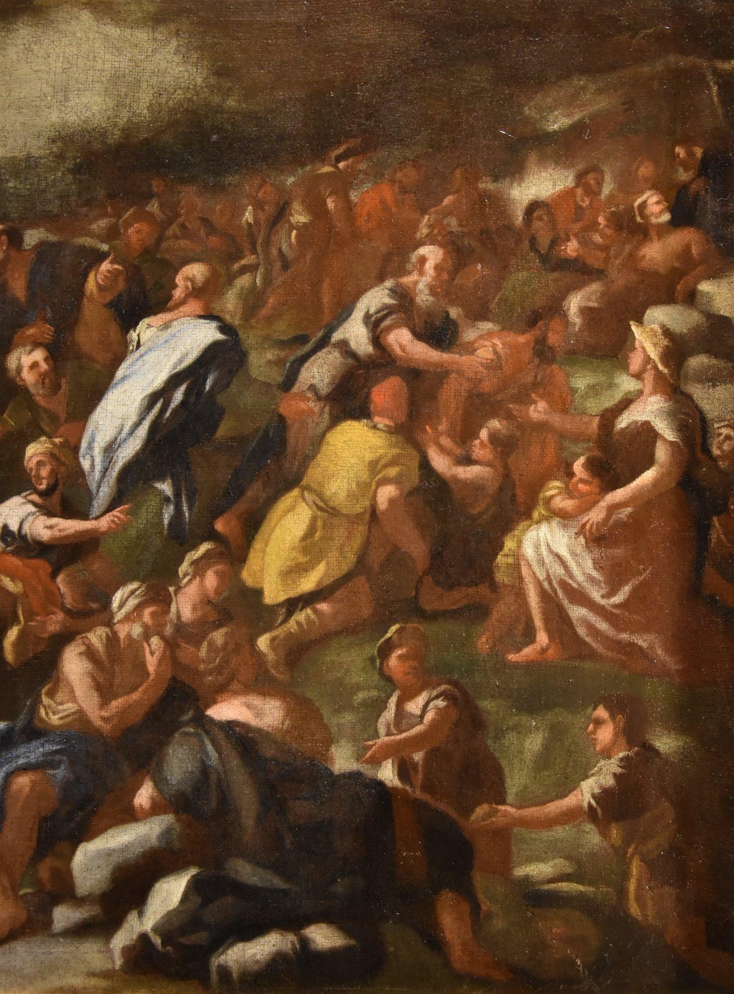 Multiplikation Brote Solimena Malerei 17/8. Jahrhundert Öl auf Leinwand Alte Meister Kunst im Angebot 3