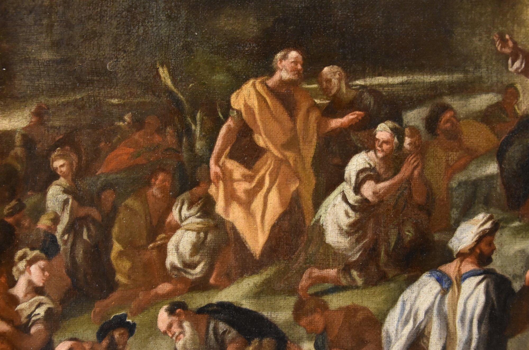 Multiplikation Brote Solimena Malerei 17/8. Jahrhundert Öl auf Leinwand Alte Meister Kunst im Angebot 6
