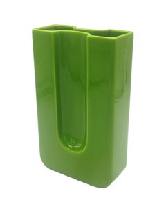 Angelo Spagnolo für Sicart Grüne Keramik  Vase, Italien 1970er Jahre