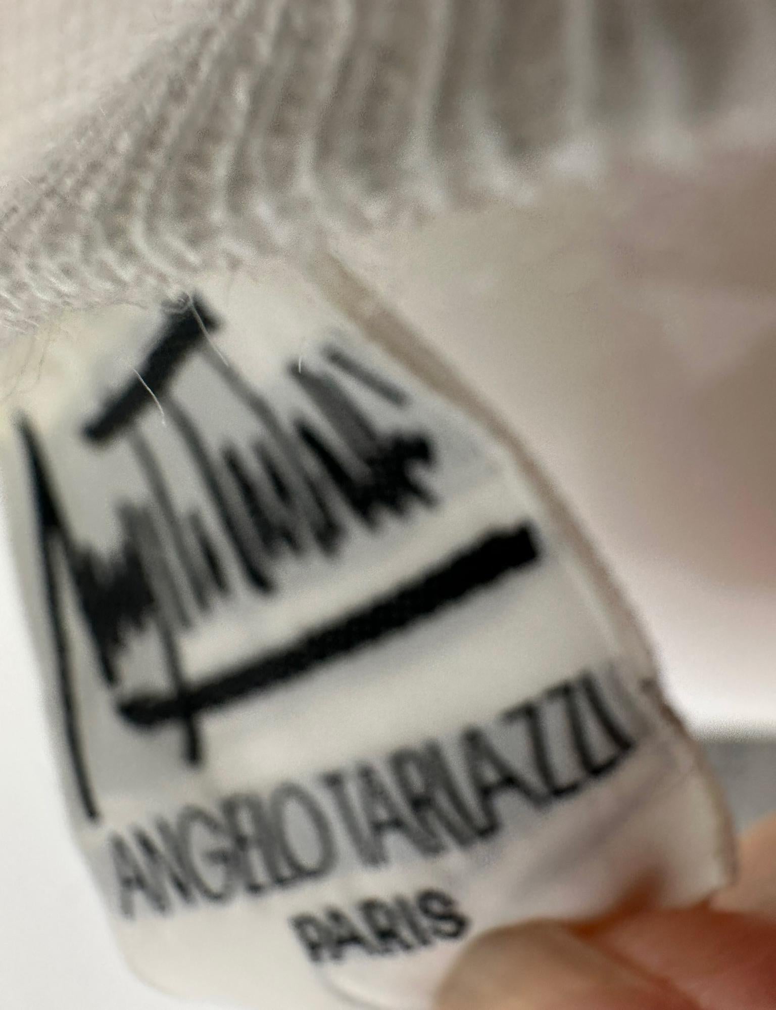 Angelo Tariazzi Paris 2pc Off White Knit Kimono Sleeve Top & Hip Tie Skirt 1980s For Sale 12