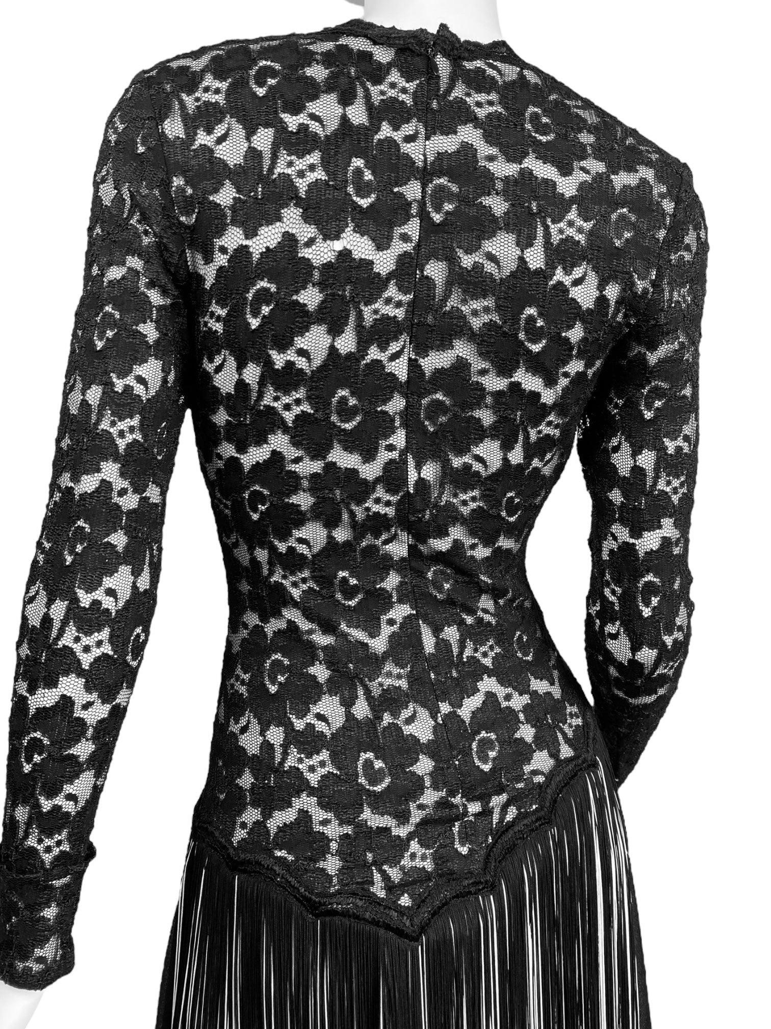 ANGELO TARLAZZI 2000s VESTIDO MINI DE ENCAJE DE ENCAJE NEGRO en venta 5