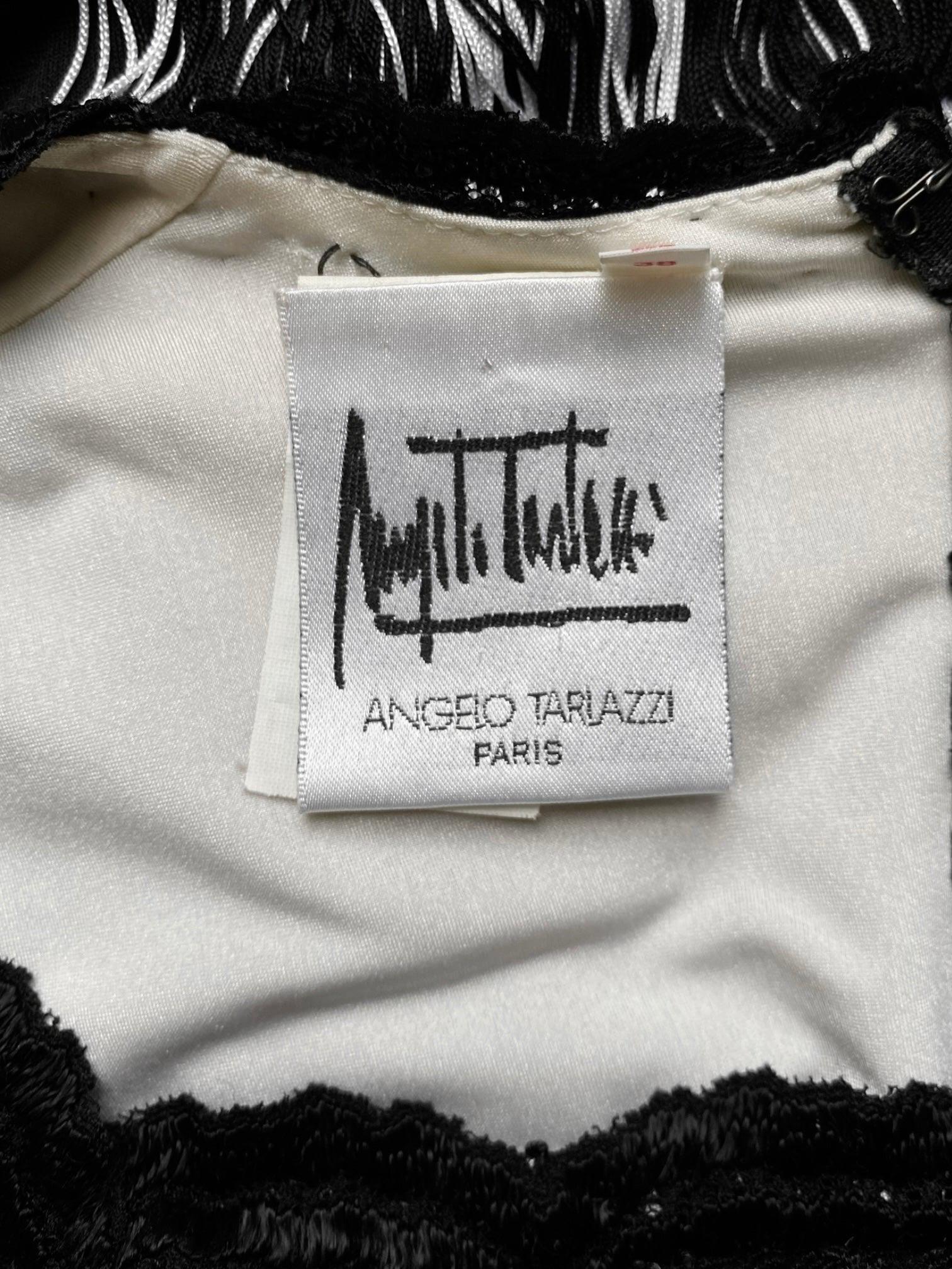 ANGELO TARLAZZI 2000s VESTIDO MINI DE ENCAJE DE ENCAJE NEGRO en venta 6