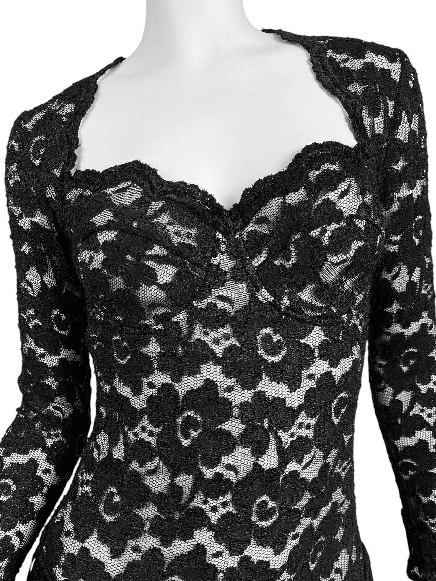 ANGELO TARLAZZI 2000s VESTIDO MINI DE ENCAJE DE ENCAJE NEGRO en venta 2