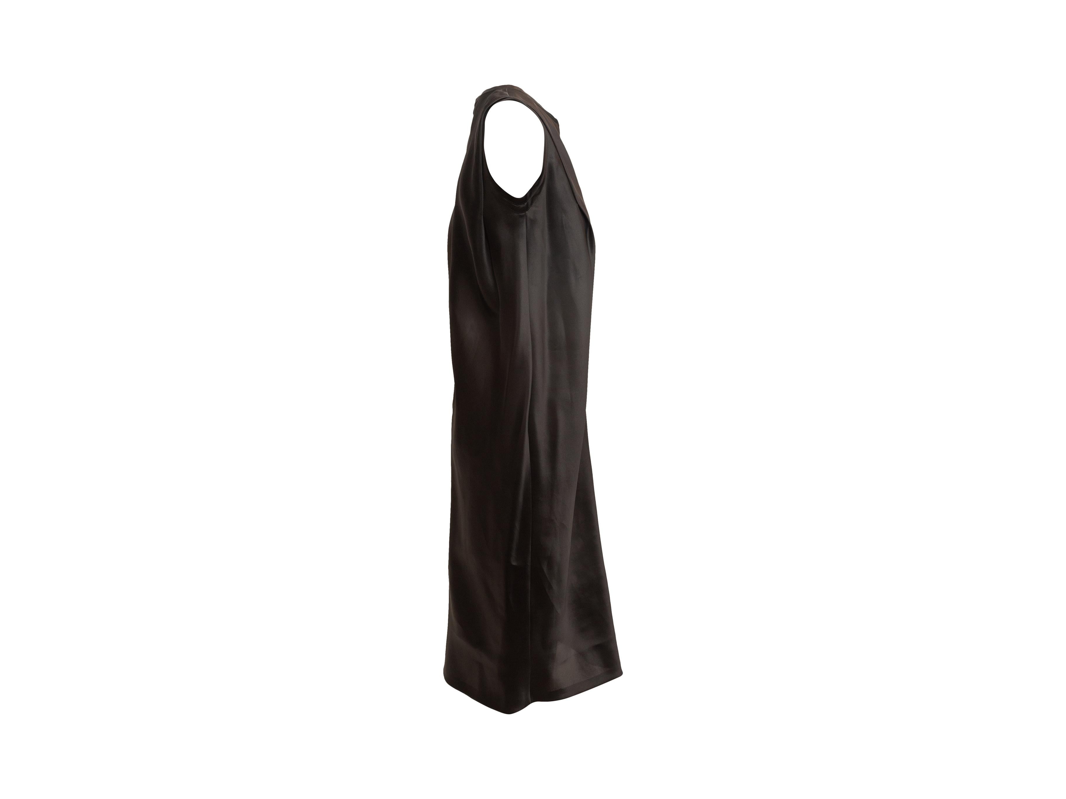 Angelo Tarlazzi Black Silk Sleeveless Midi Dress 1