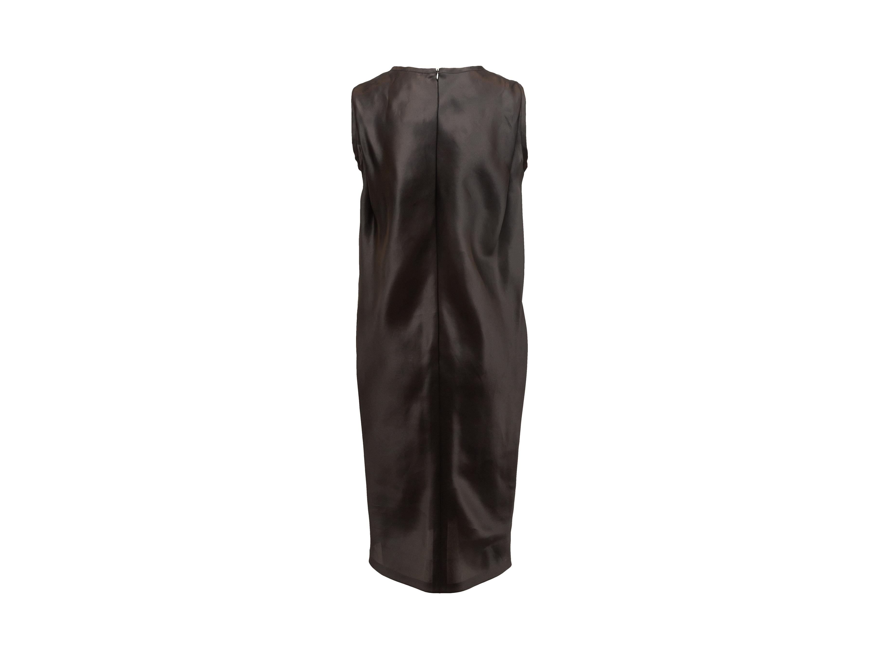 Angelo Tarlazzi Black Silk Sleeveless Midi Dress 2