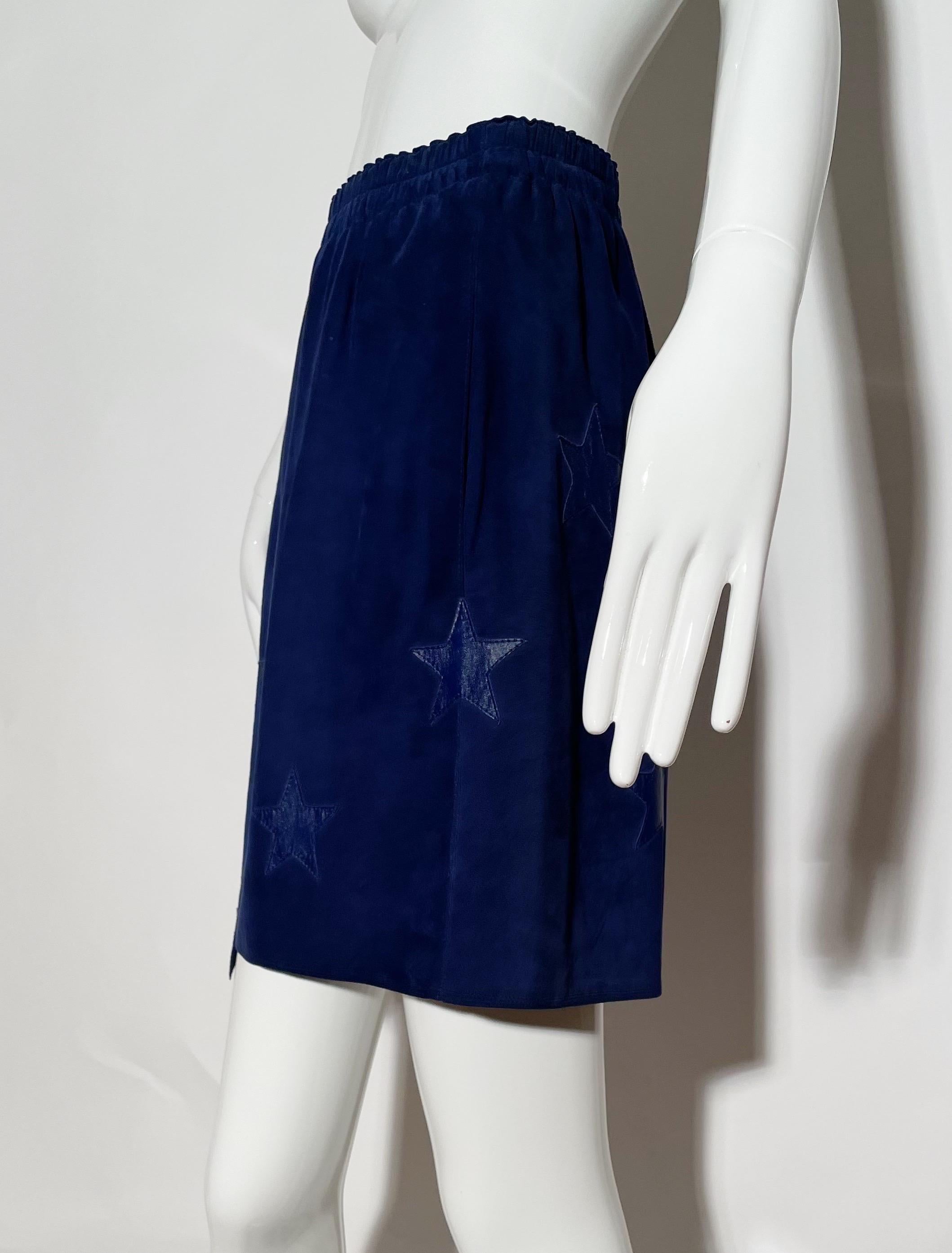 Purple Angelo Tarlazzi Suede Star Skirt  For Sale