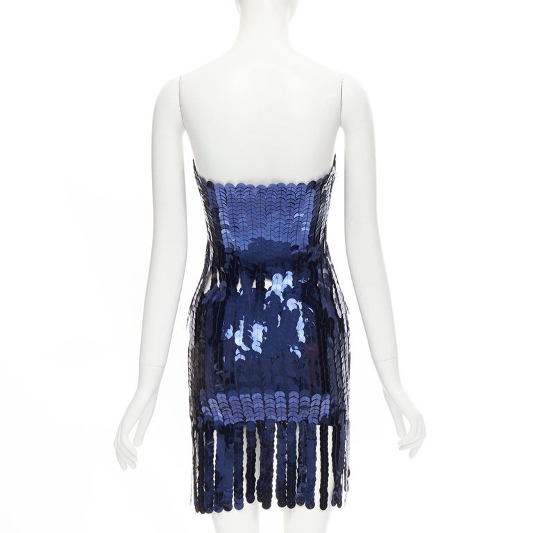 ANGELO TARLAZZI Vintage blue paillette sequins fringe tube skirt set FR36 S  For Sale at 1stDibs | angelo tarlazzi pull paillette, angelo tarlazzi pull  paillete, blue sequin set