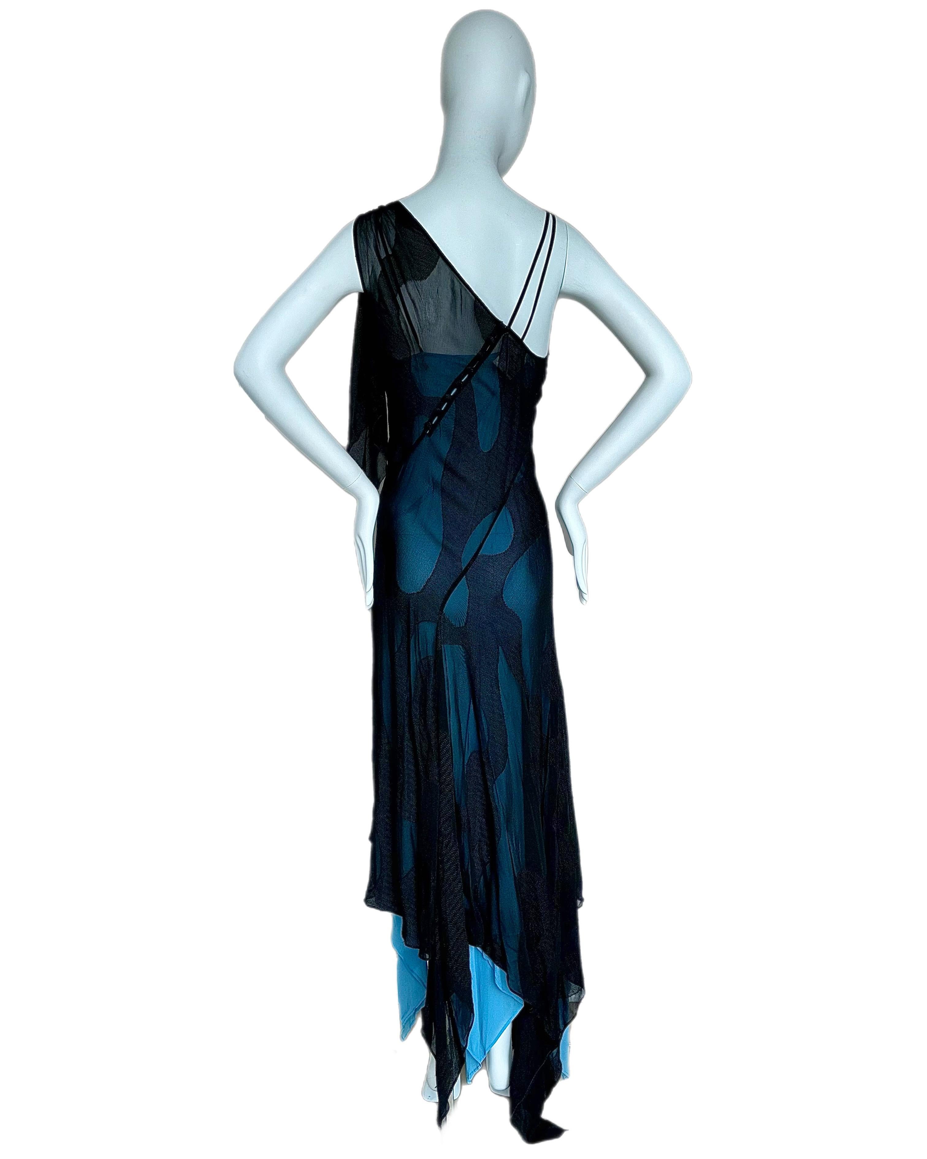 Women's ANGELO TARLAZZI Vintage Silk Handkerchief Gown maxi dress