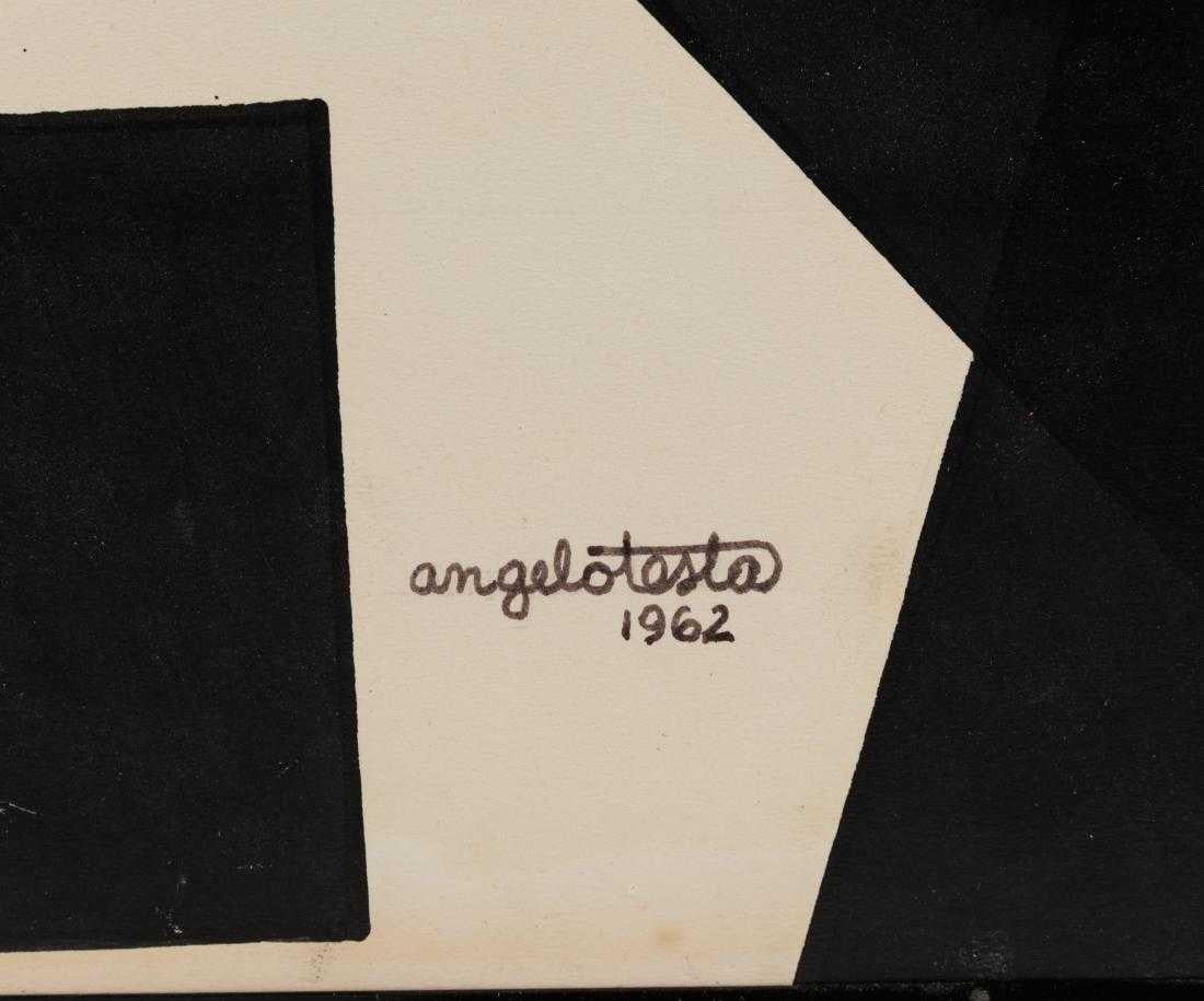 Angelo Testa Abstraktes Marigold- und schwarzes Hard-Edge-Farbfeldgemälde, 1962 (20. Jahrhundert) im Angebot