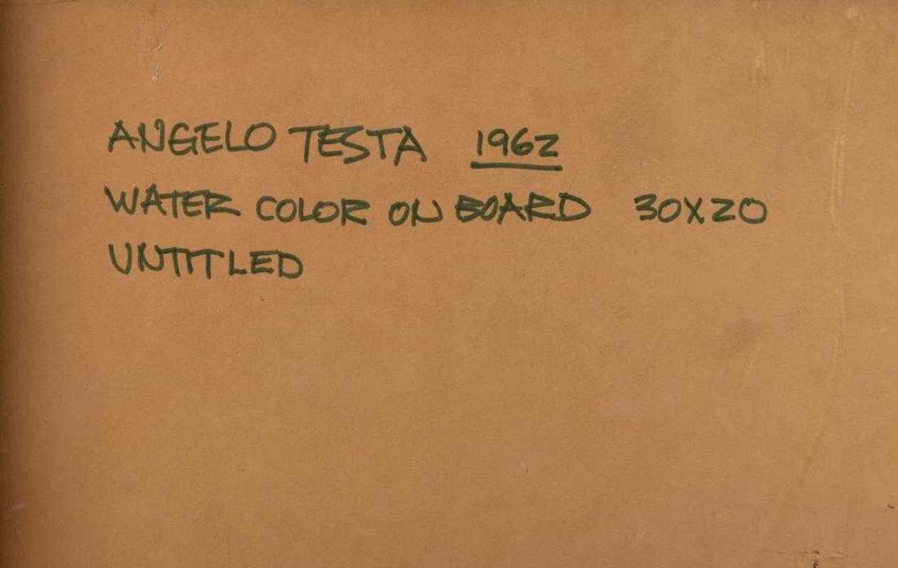 Angelo Testa Abstraktes Marigold- und schwarzes Hard-Edge-Farbfeldgemälde, 1962 (Farbe) im Angebot
