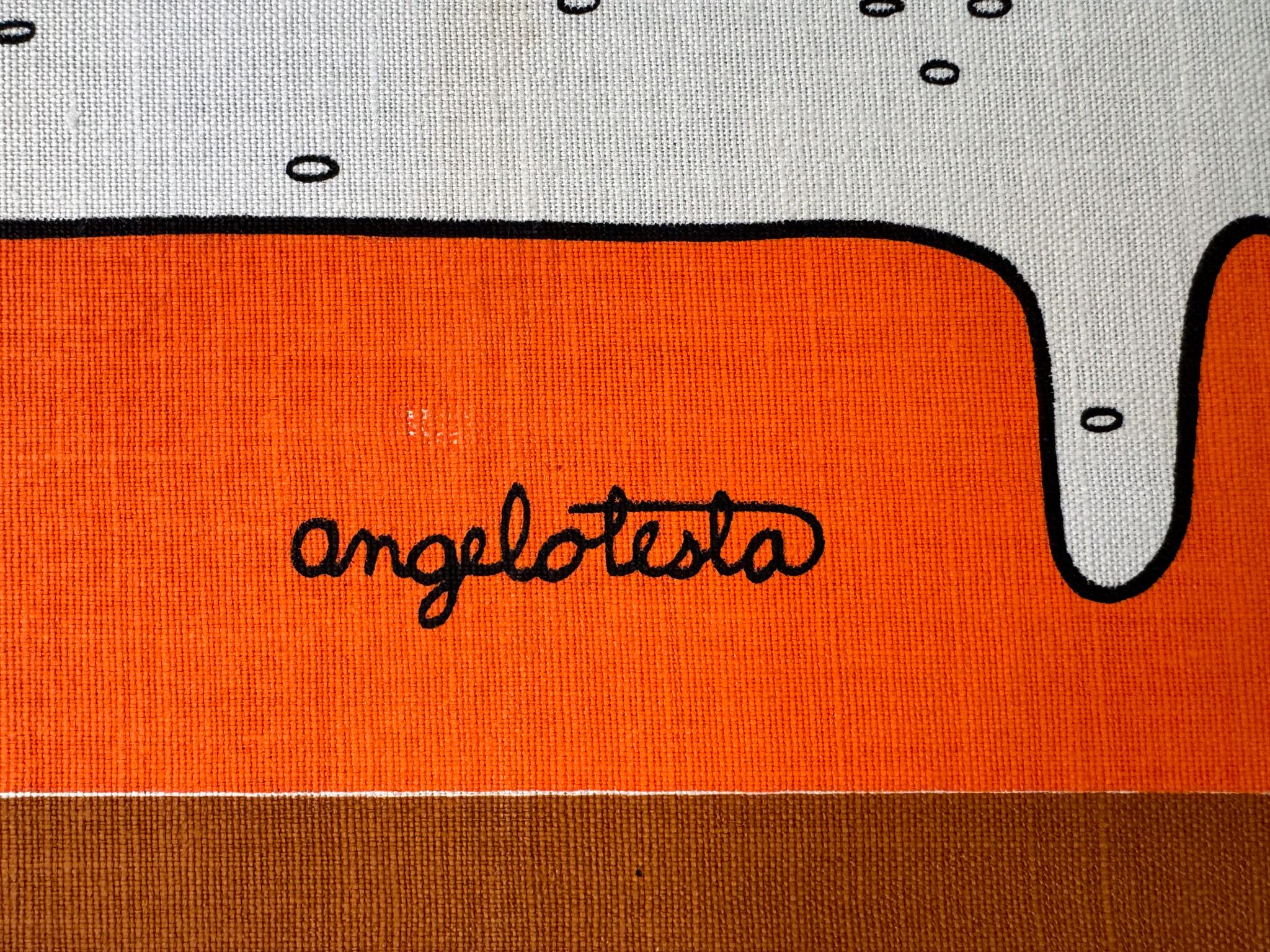 Textile sérigraphié Angelo Testa, encadré en vente 1