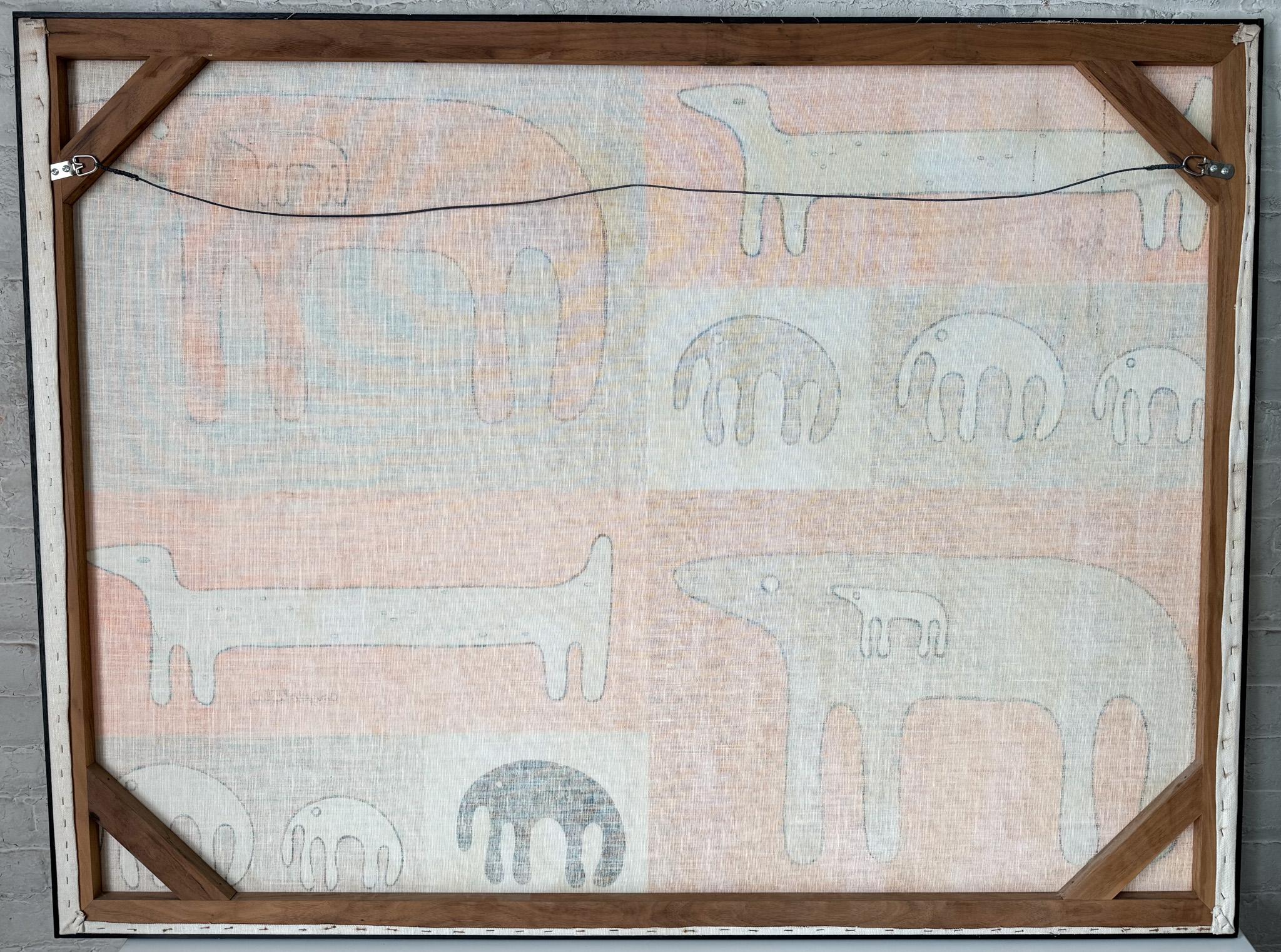 Angelo Testa Screenprint Textile, Framed 2