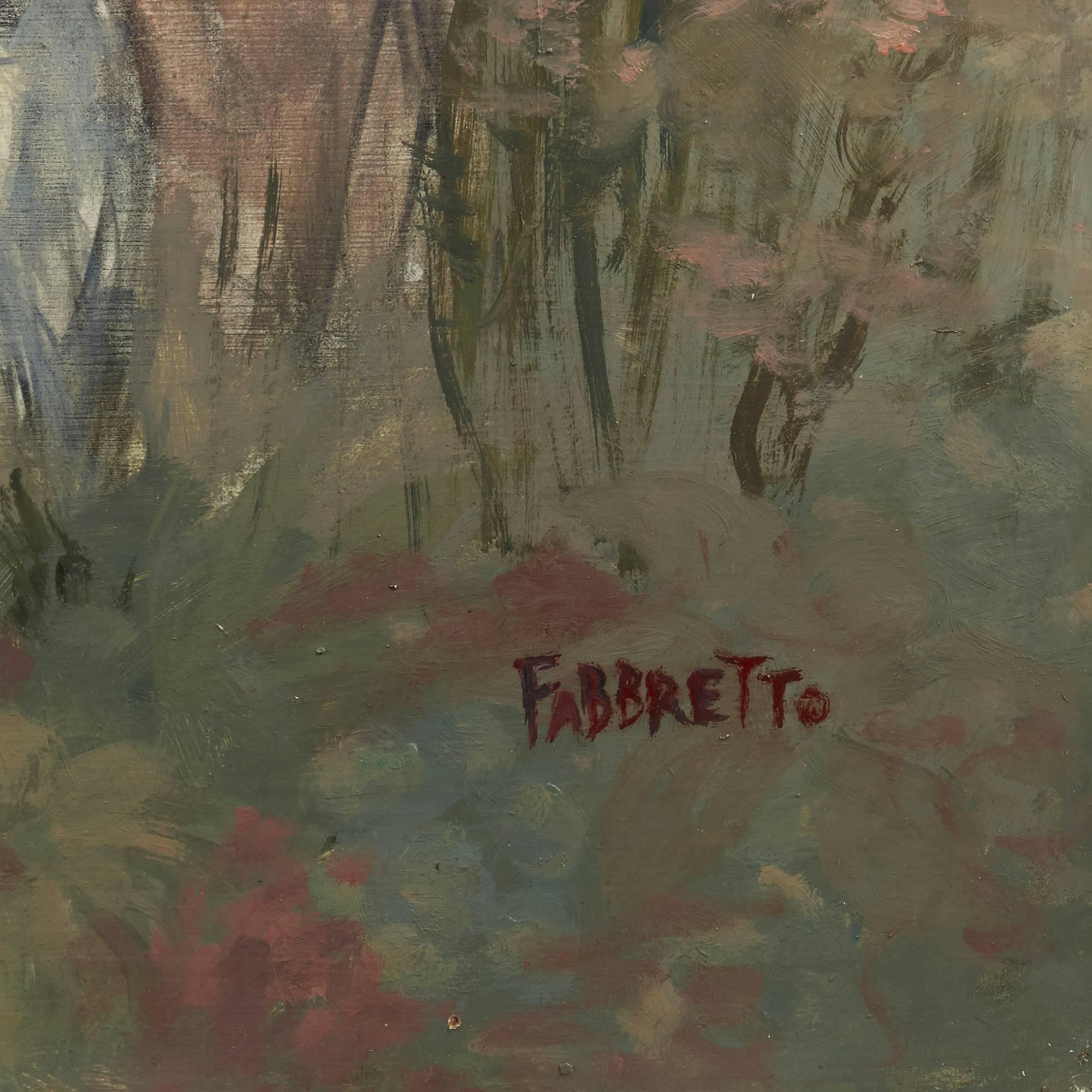Cavaliers Watching Bathing Nymphs, grande peinture à l'huile sur toile de Fabretto en vente 4