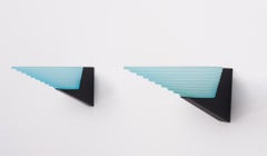 Angelo Vittorio Mazzega Sconces Blue Murano Glass 1980s