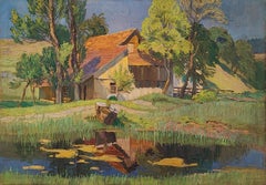 Farm by the pond