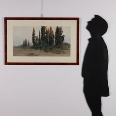 View of Corfu with Monaco. Watercolor on paper. Signed in lower left hand corner.