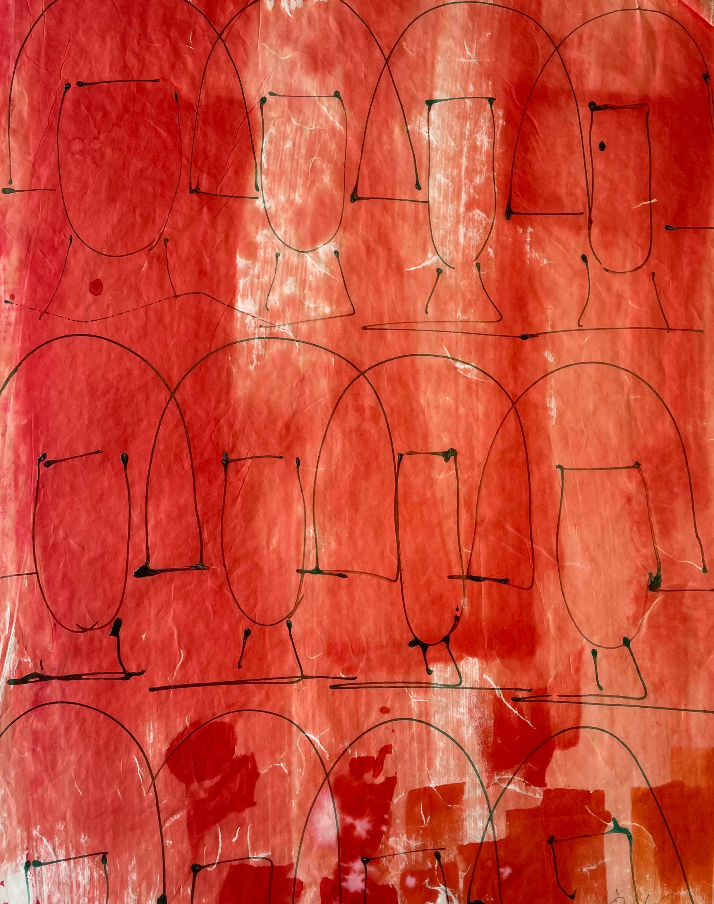 Portrait Painting de Angels Grau - Mujeres Invisibles Vermell