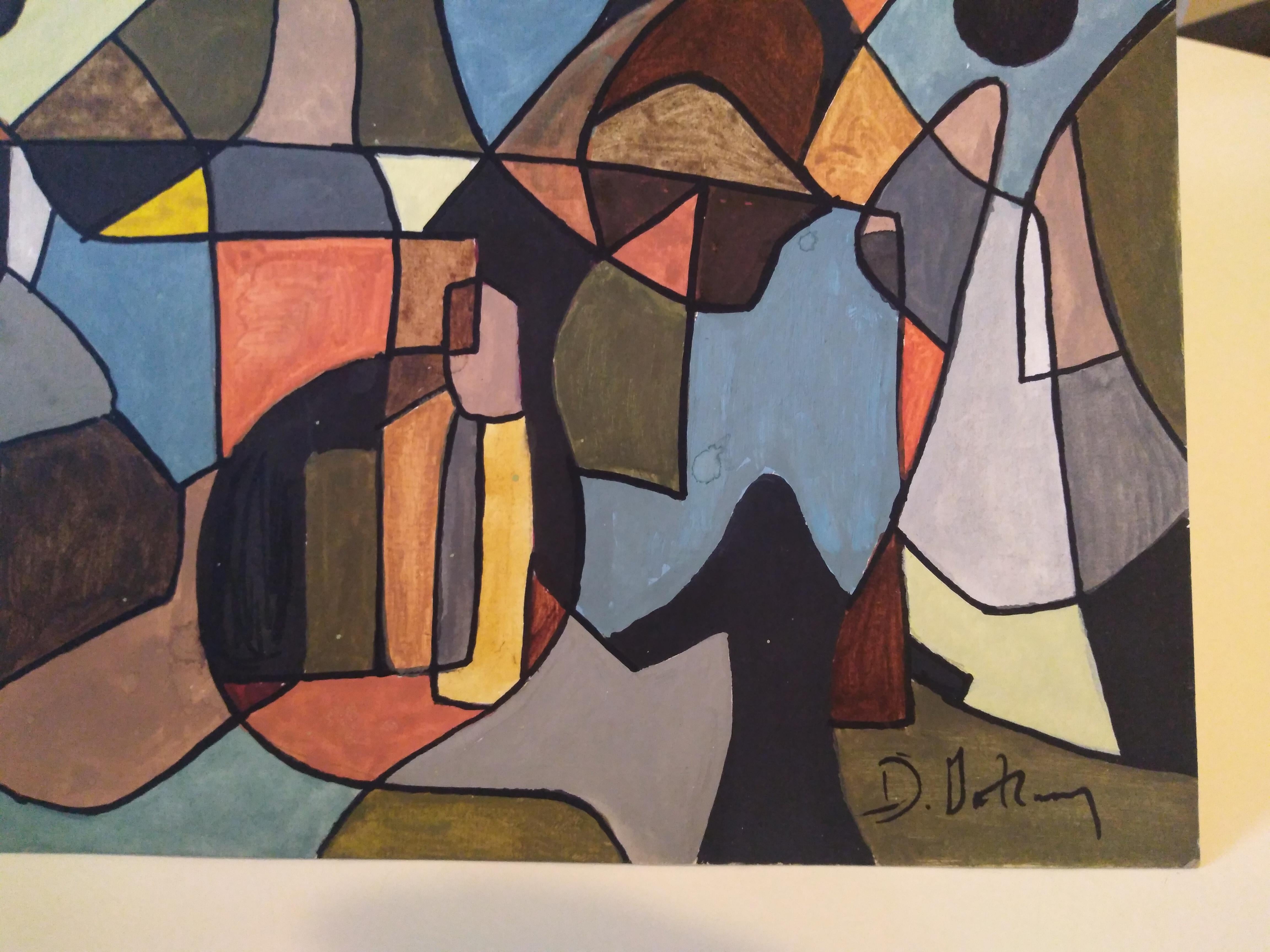 Si tratta di un'opera d'arte colorata, astratta e in stile cubista dell'artista outsider David F. Gatling. 
Si tratta di un'opera precedente dell'artista. Si intitola 