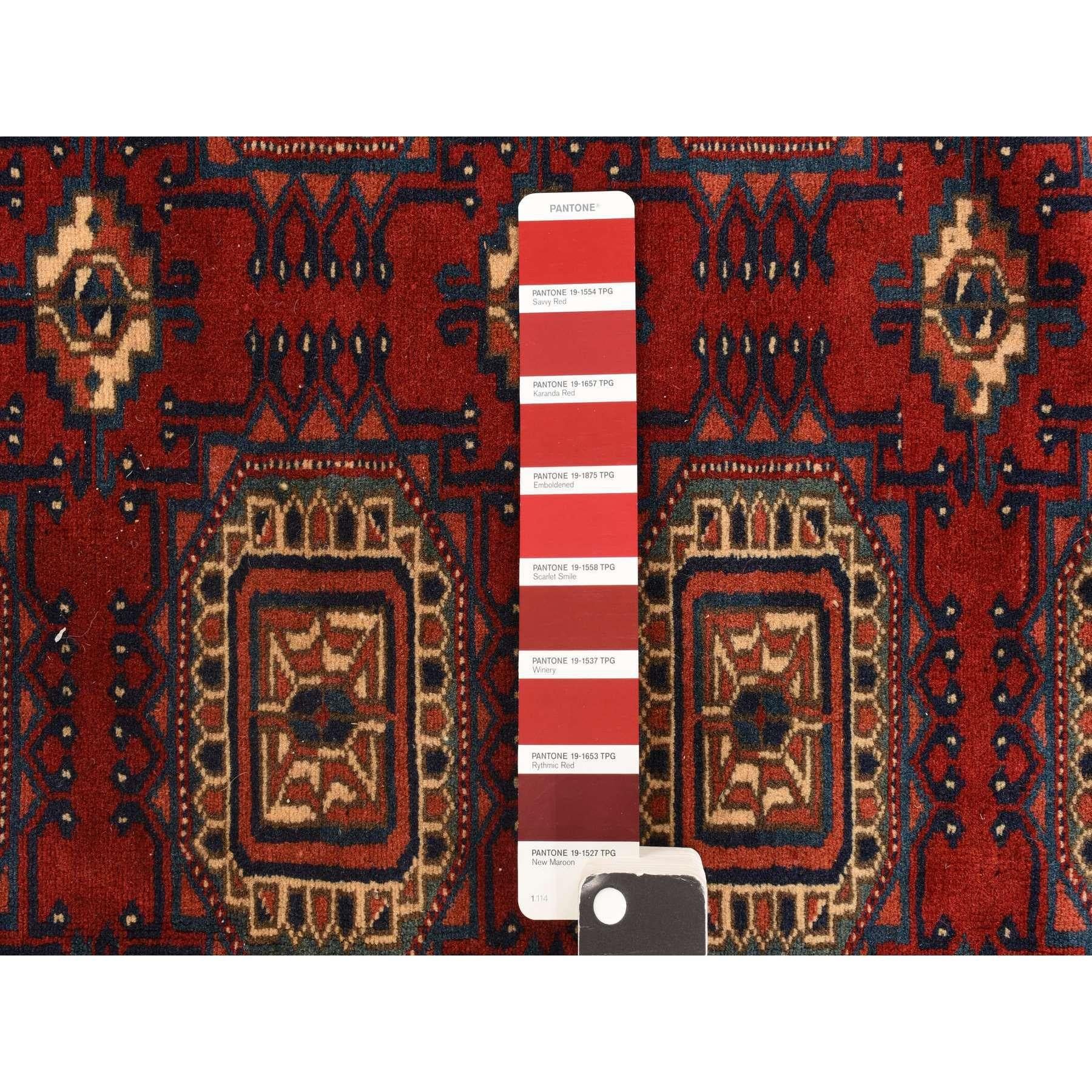 Angels Red Antiker, sauberer, handgeknüpfter, antiker Turkaman-Teppich aus reiner Wolle im Angebot 1