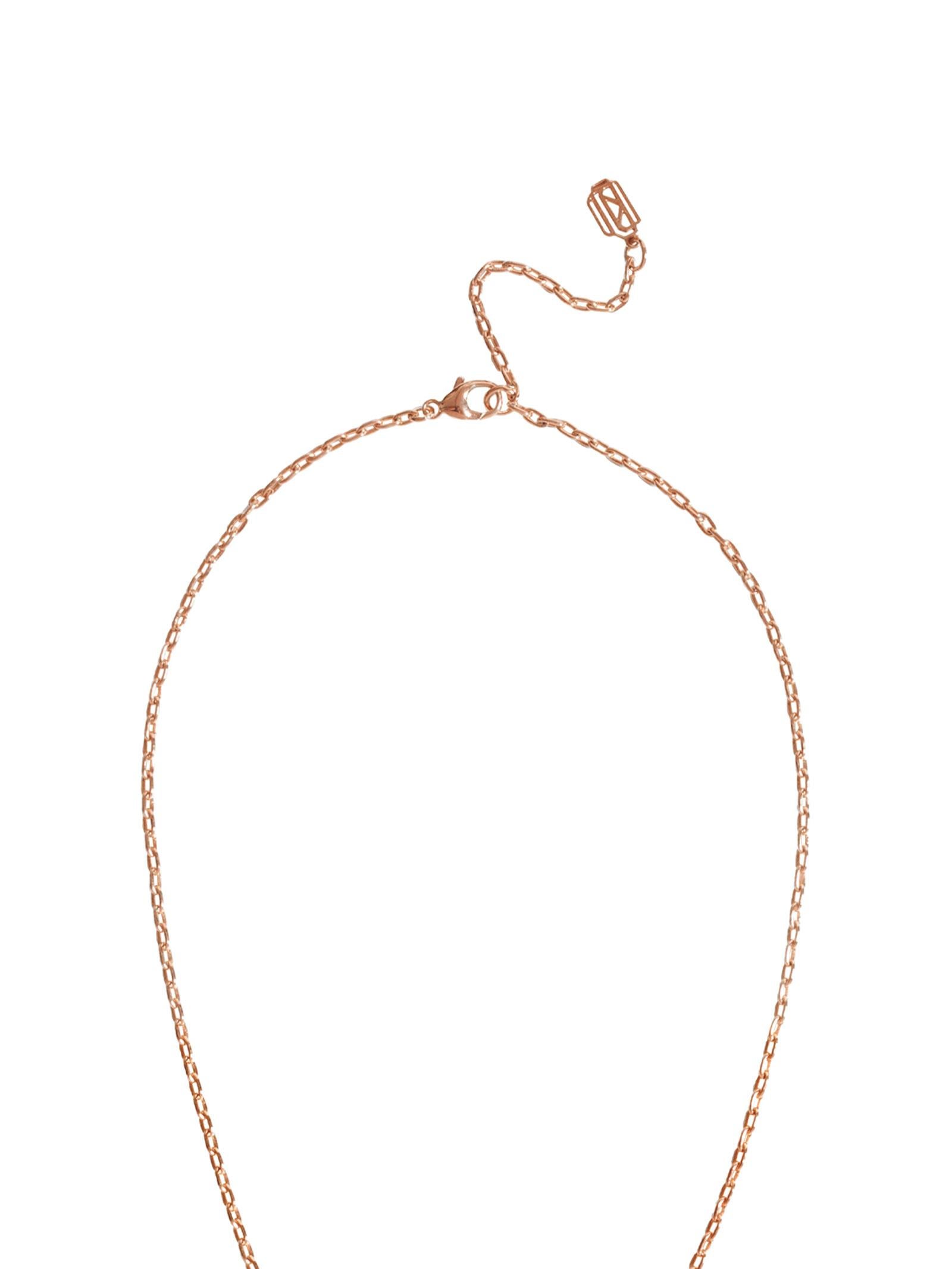 Amanti Chain-Linked Necklace with two hexagon pendant hand-crafted in 18-karat rose gold

DETAILS
The Amanti Lariat Chain Necklace by Angie Marei features a long 18-karat rose gold chain with Gothic-era style hexagonal pendants - the sacred