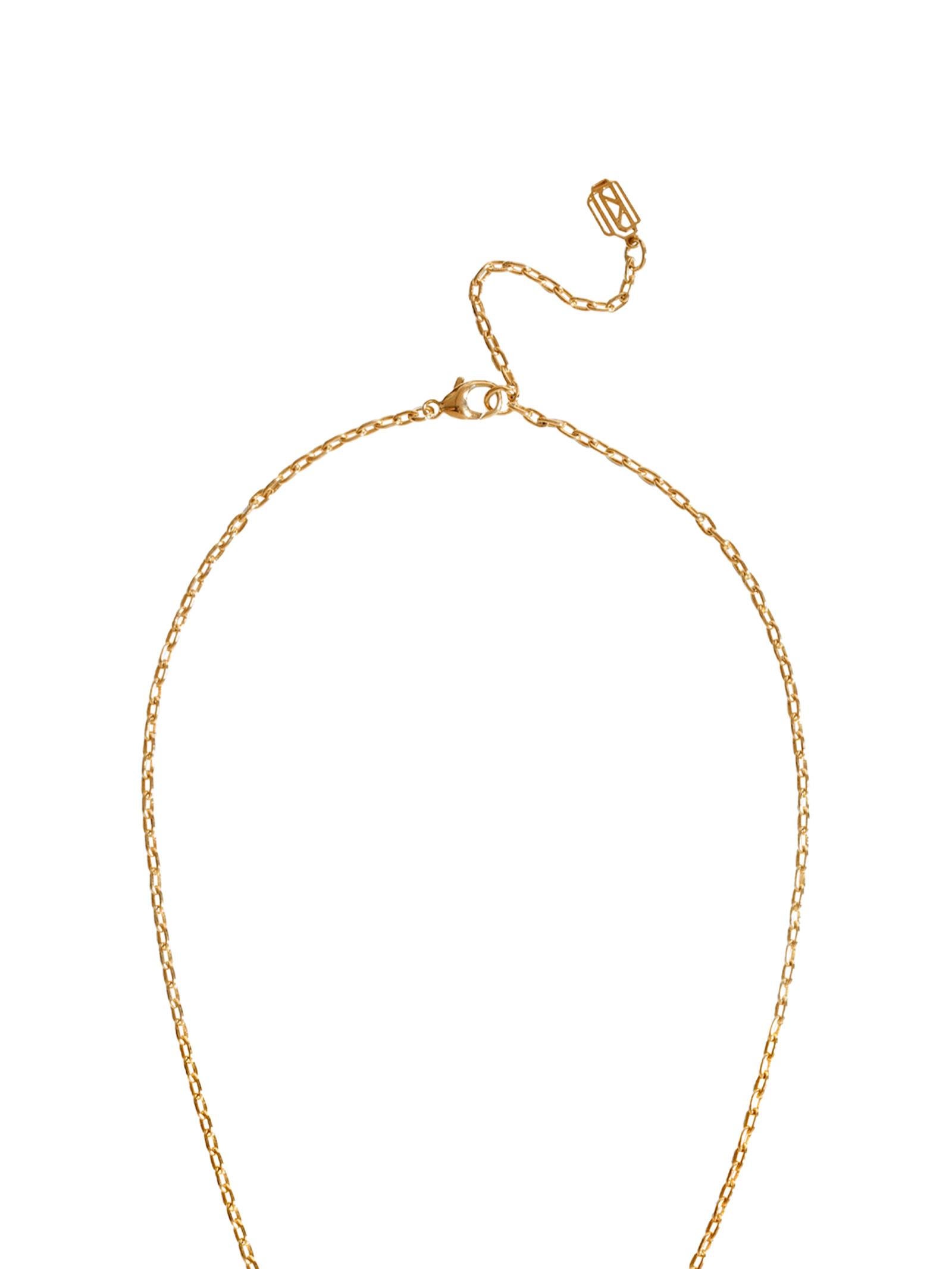Amanti Chain-Linked Necklace with two hexagon pendant hand-crafted in 18-karat yellow gold
By Angie Marei 

DETAILS
The Amanti Lariat Chain Necklace by Angie Marei features a long 18-karat yellow gold chain with Gothic-era style hexagonal pendants -