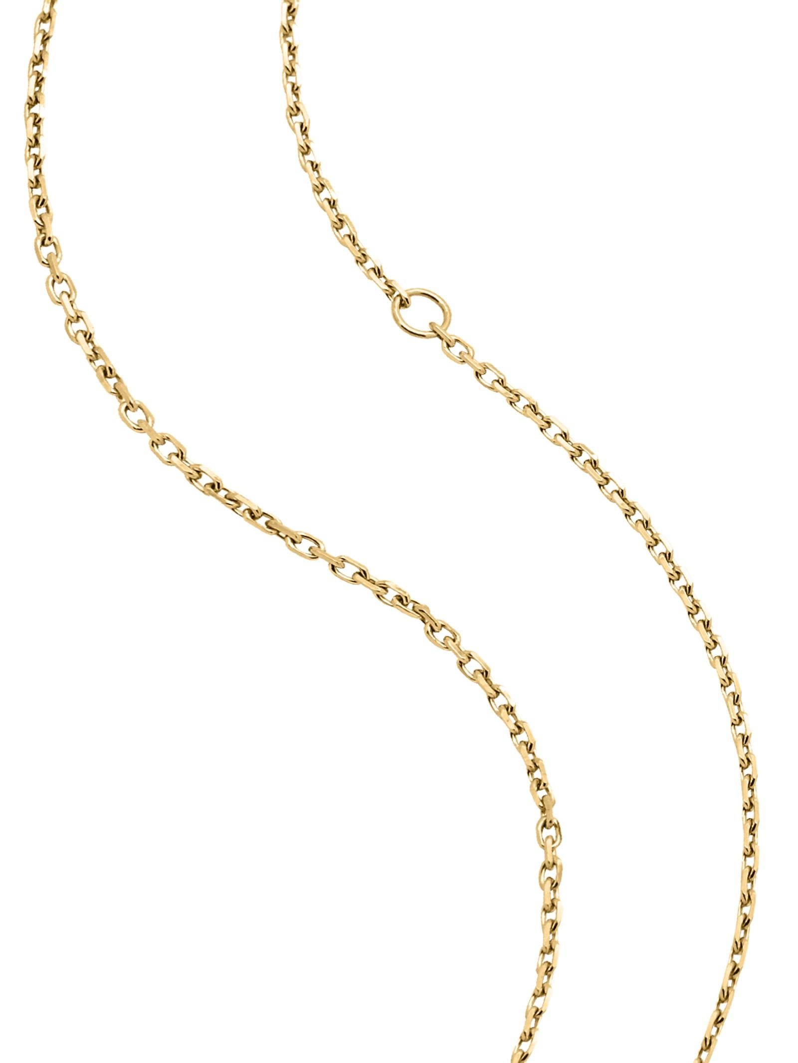 Contemporain Angie Marei, collier pendentif Aphrodite en or jaune 18 carats et diamants noirs de 1,20 carat en vente