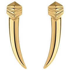 Angie Marei Damian Horn Dagger Earrings in 18 Karat Yellow Gold