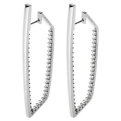 Angie Marei Lilith Pavé Diamond Studded Hinged Hoop Earrings in 18K White Gold