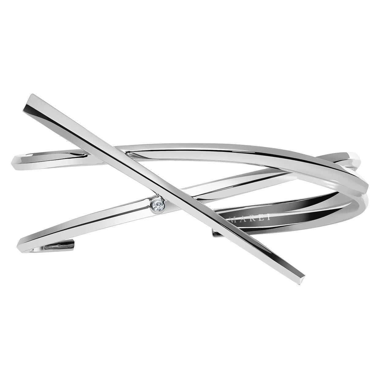 Stretch Diamond Cuff Bracelet Set in White Gold For Sale at 1stDibs