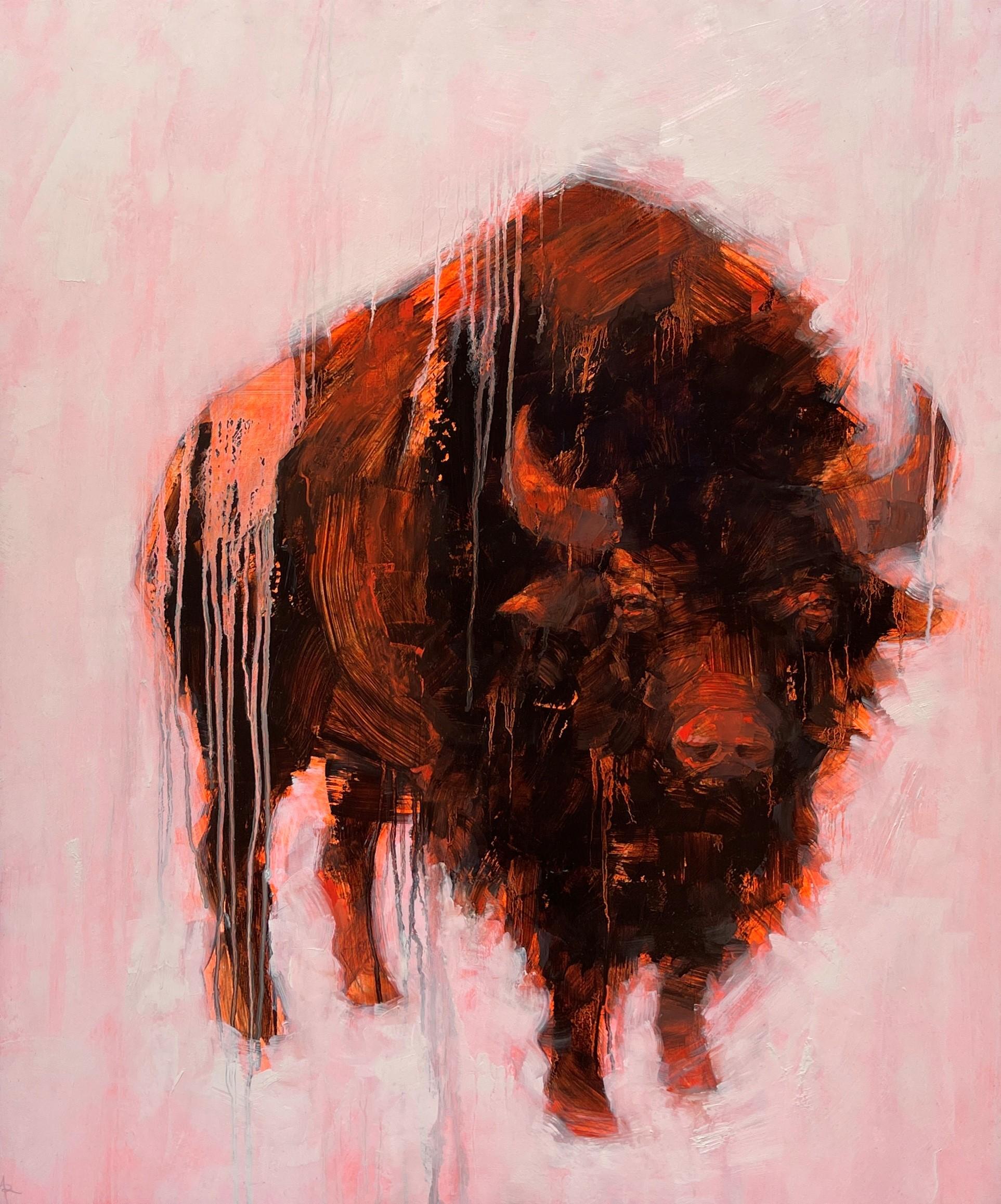 "Bison 4" by Angie Renfro, Oil Painting, Buffalo Portrait