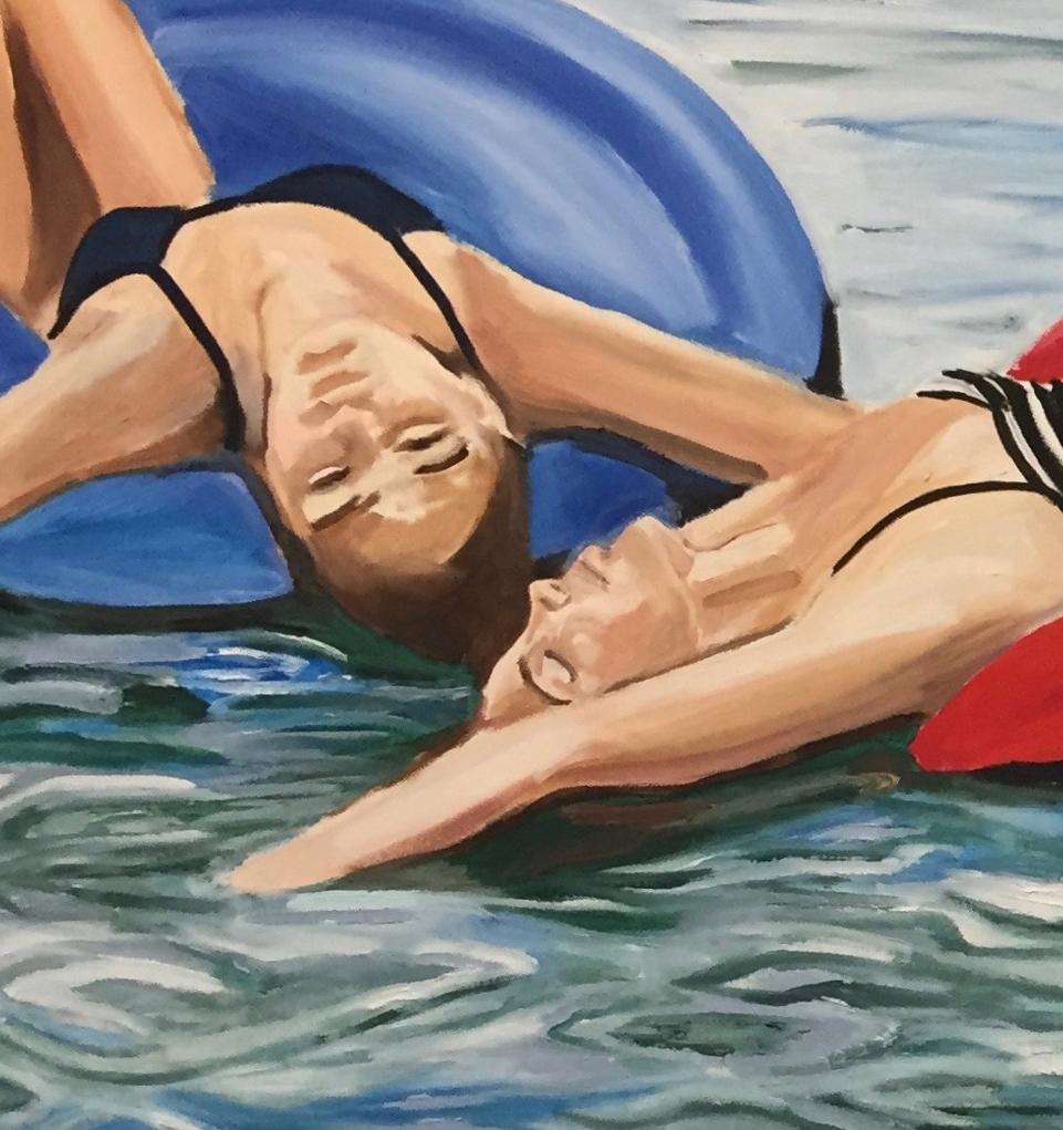 Restful Tubing - Painting by Angie Sinclair