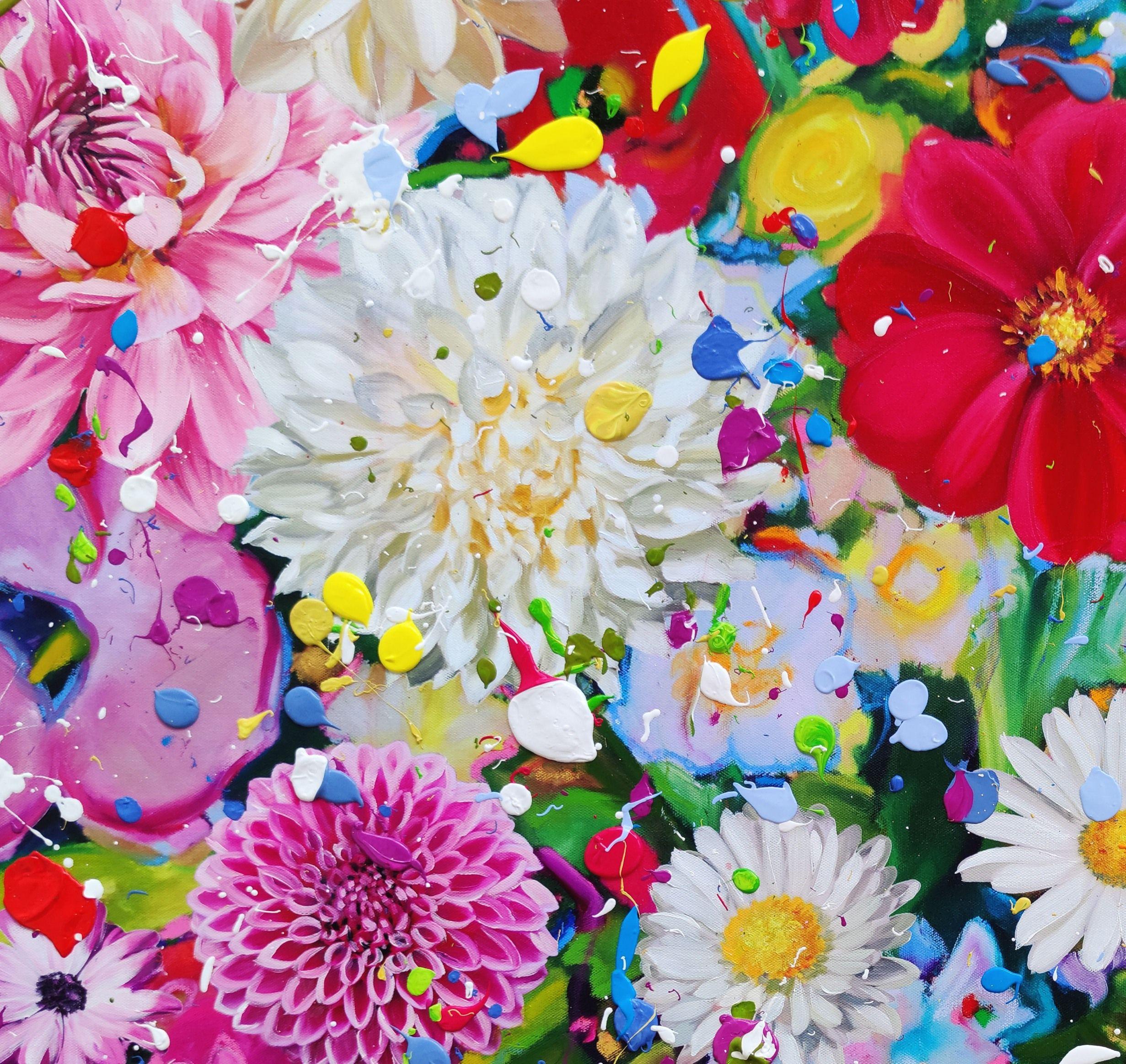 Blooming Marvellous, Gemälde, Öl auf Leinwand im Angebot 2
