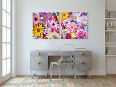 Blütenbombe! Diptychon, Gemälde, Öl auf Leinwand