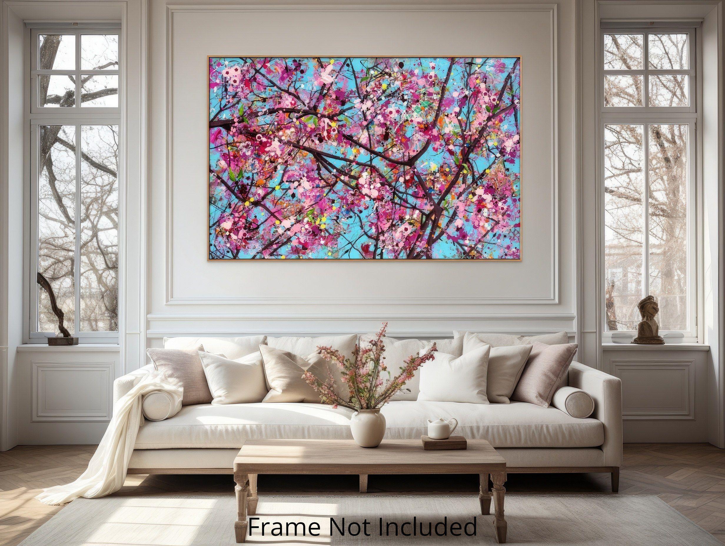Beso de cerezo en flor, Pintura, Acrílico sobre lienzo - Painting Expresionista de Angie Wright