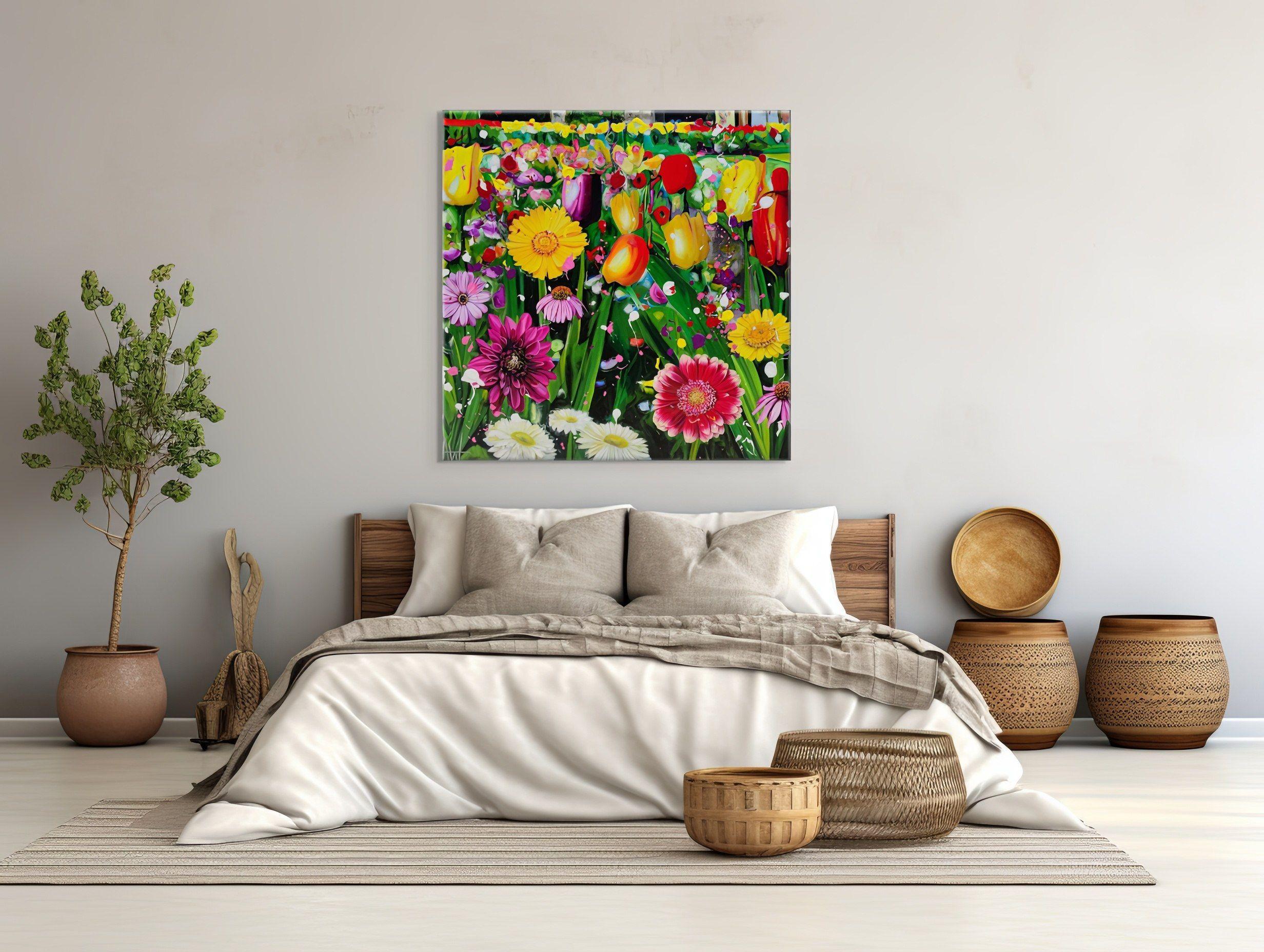 Fiesta floral!, Pintura, Óleo sobre lienzo en venta 1