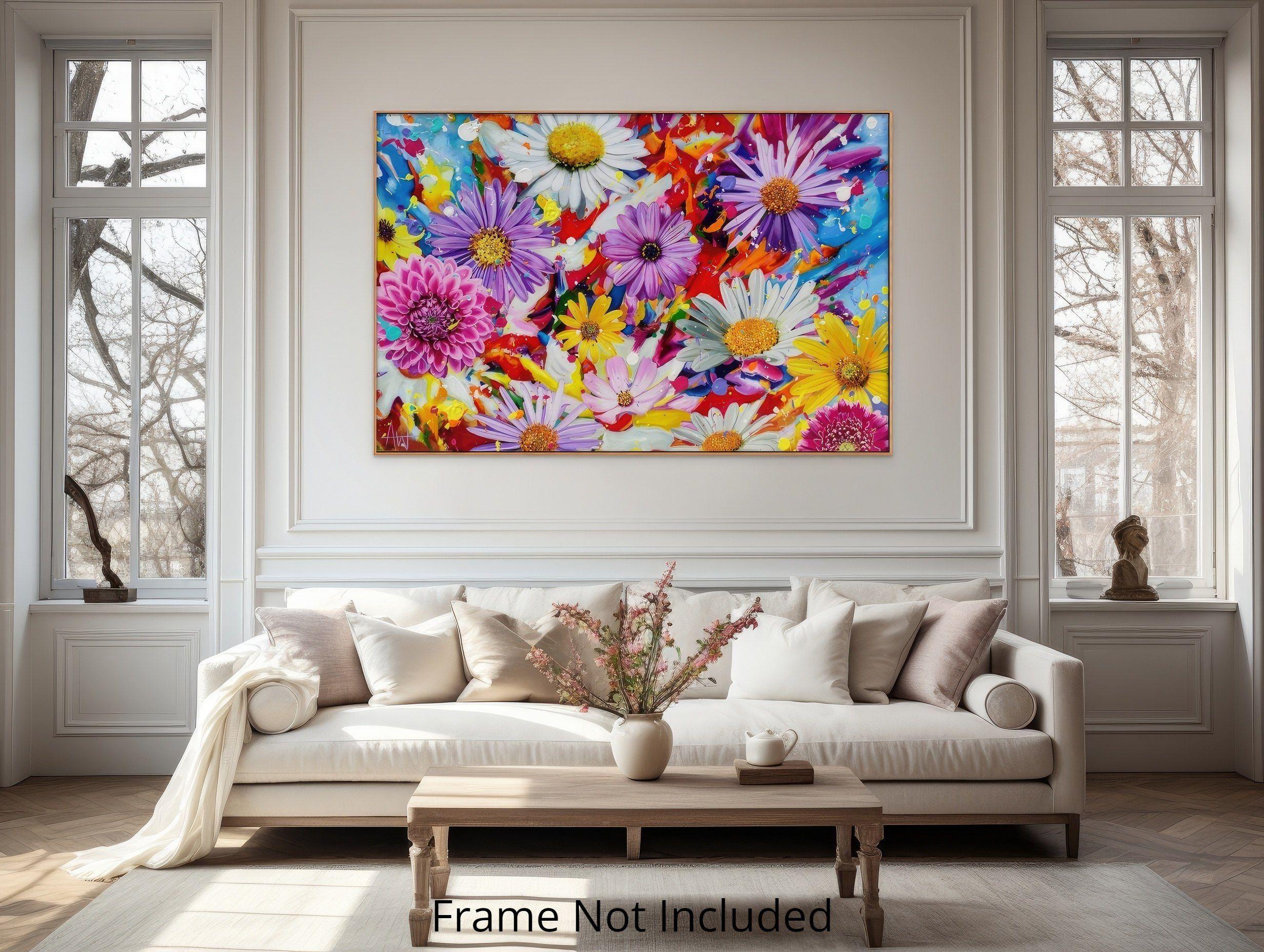 Blumenblumen-Bomber, Gemälde, Öl auf Leinwand (Expressionismus), Painting, von Angie Wright